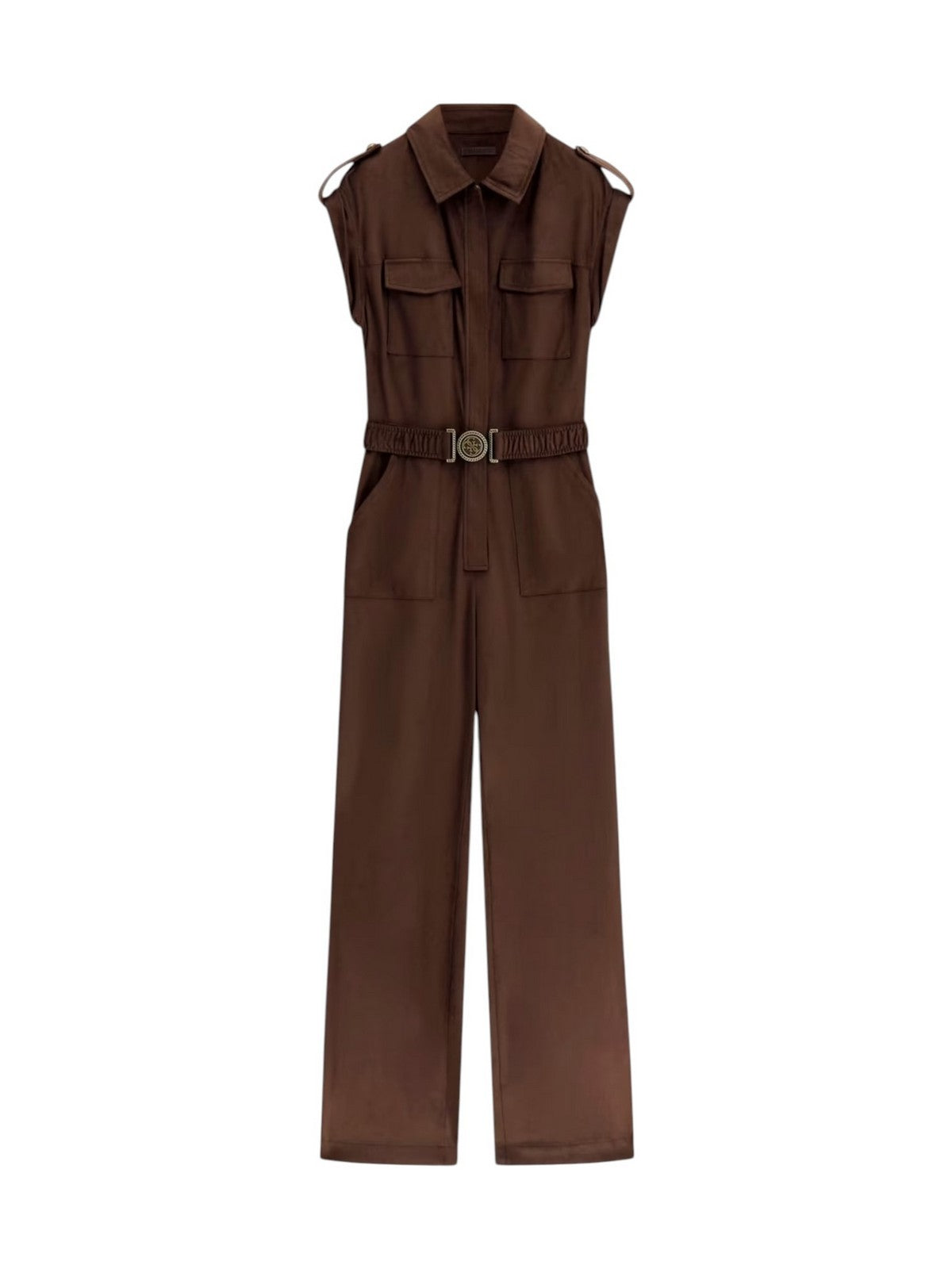 GUESS Tuta Donna NUNZIA SUEDE OVERALL W6RD61 WJ472 G1EA DARK COFFEE