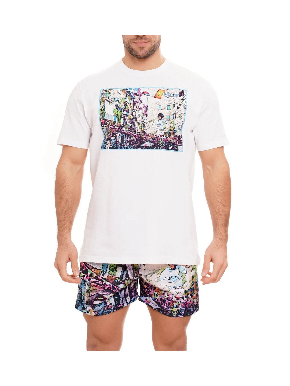 MOVE be different T-shirt Uomo  T-SHIRT QUARTIERI BIANCO gioboutiqueweb