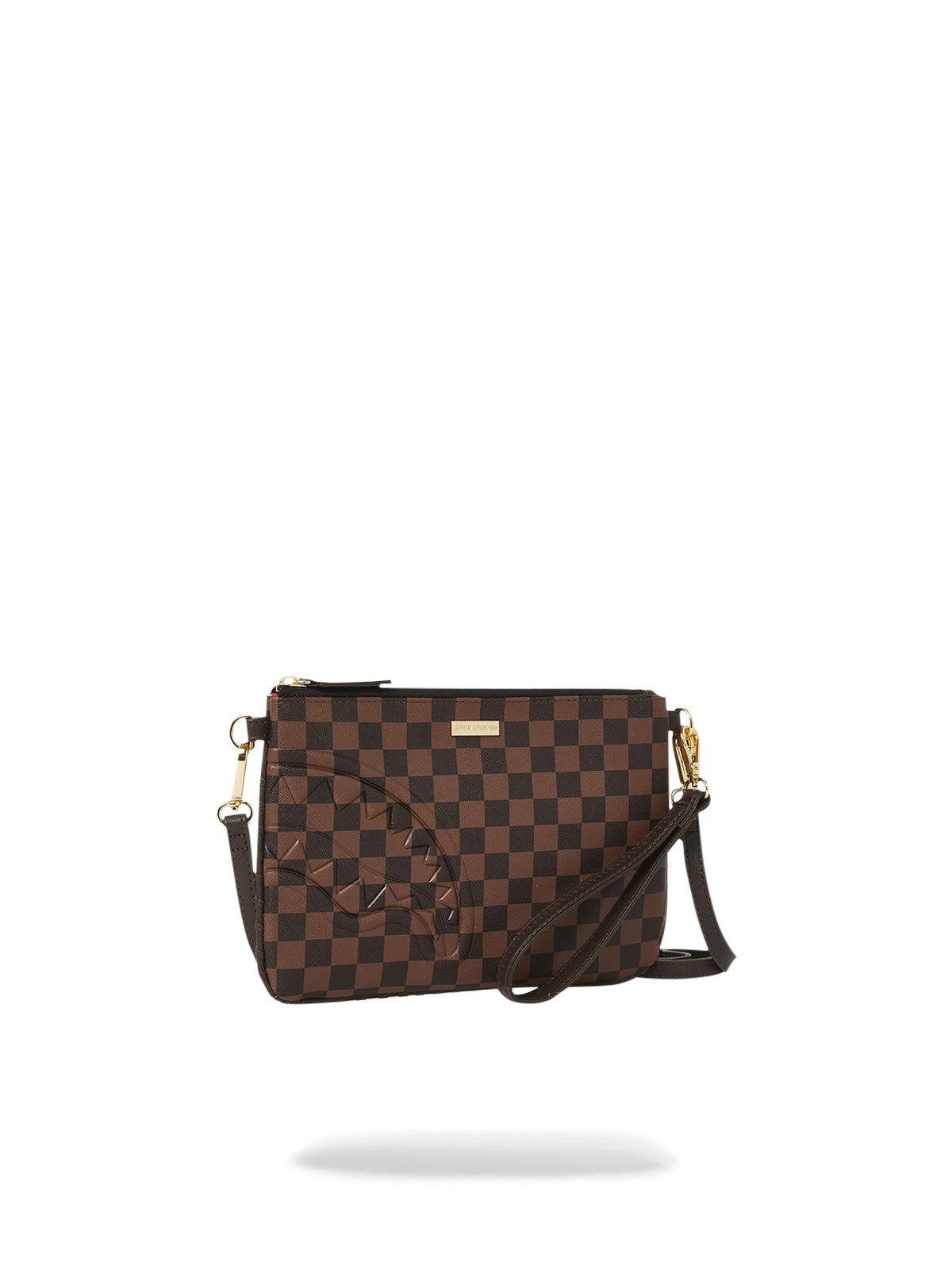 SPRAYGROUND Pochette Donna CORE EMBOSS CHECK POUCHETTE 910B6835NSZ Marrone gioboutiqueweb