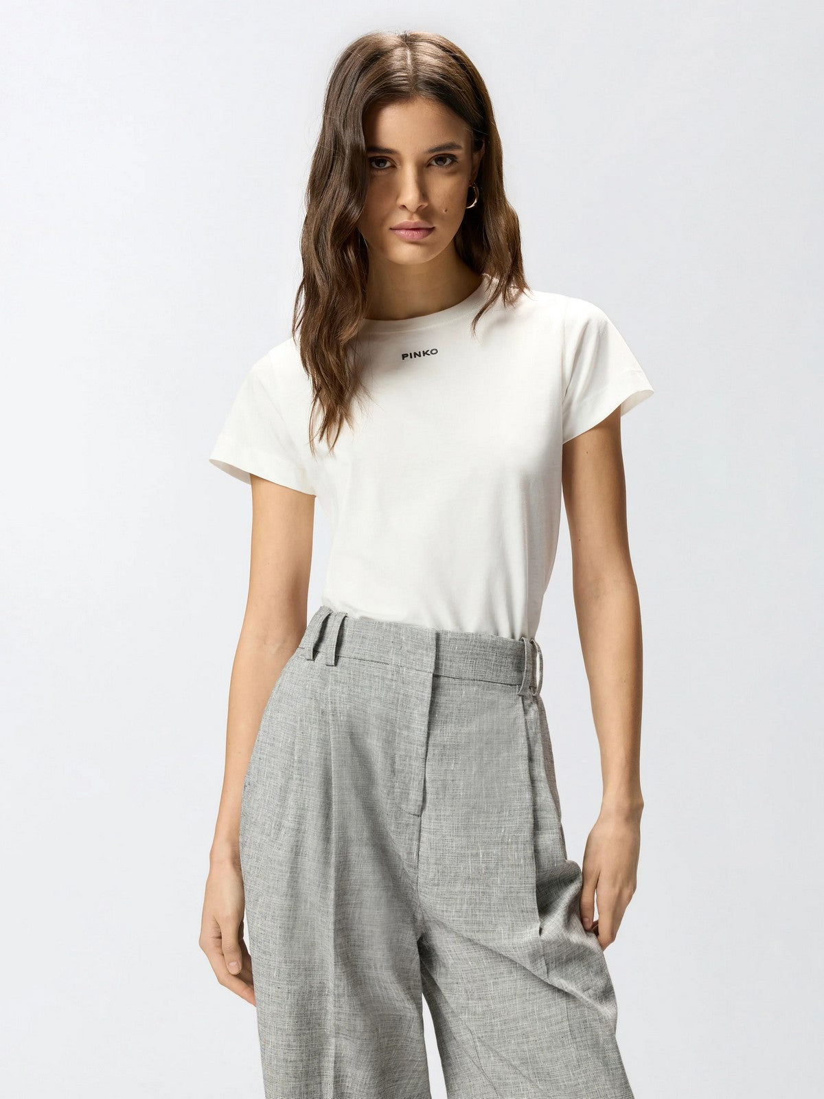 PINKO T-shirt Donna BASICO T-SHIRT 100373-A34F Z05 BIANCO-BIANCANEVE gioboutiqueweb