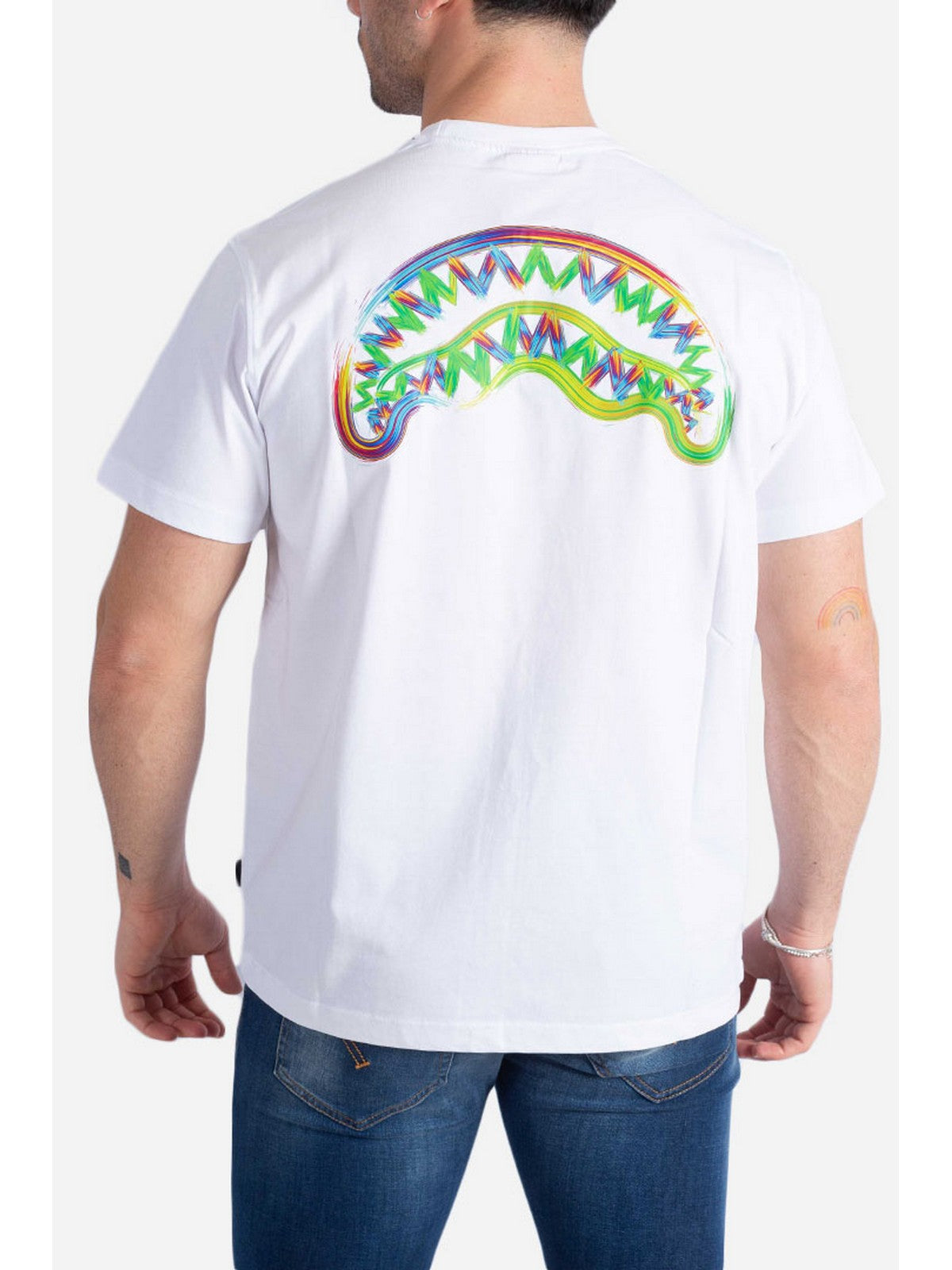 SPRAYGROUND Białe T-shirty i słup