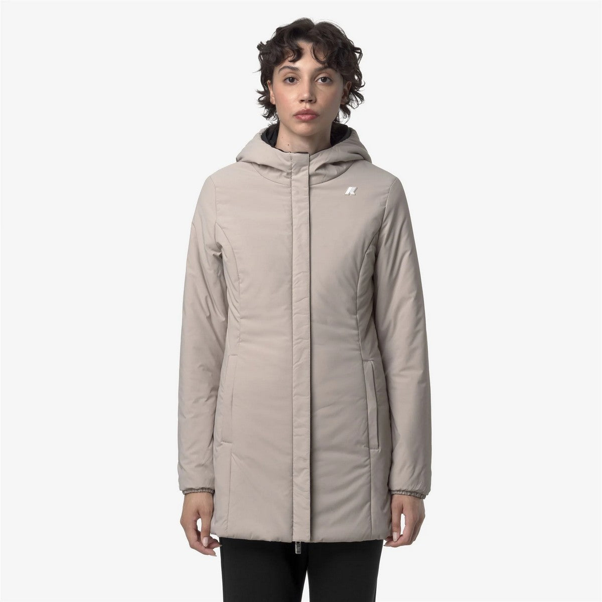 K-WAY Giubbino Donna DENISE ST WARM DOUBLE K6128UW BC9 Black Pure - Beige C