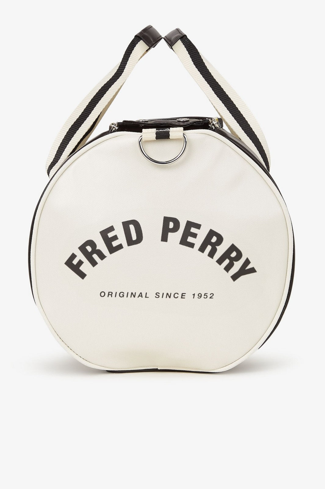 FRED PERRY Borsone Uomo FP CLASSIC BARREL BAG FP-L7255 D57 BLACK/ECRU gioboutiqueweb