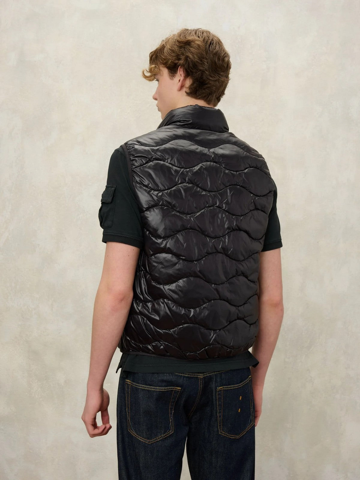 BLAUER Gilet Uomo DANNY 26SBLUX02184 A05958 999ET NERO interno BEIGE NATURALE
