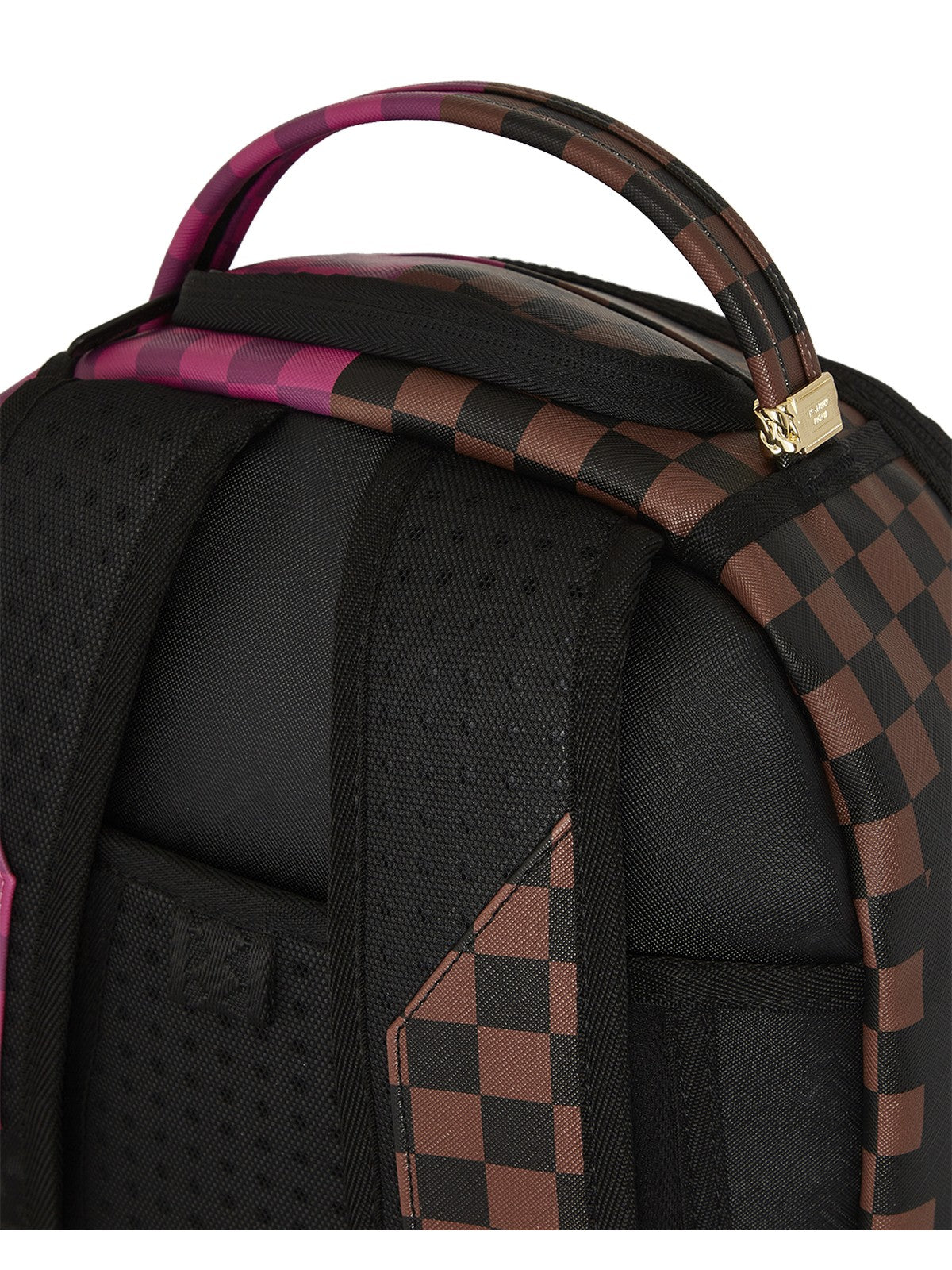 SPRAYGROUND Zaino Uomo SPLIT SIP PINK CHECK DLXSV BACKPACK 910B6286NSZ MARRONE/ROSA gioboutiqueweb
