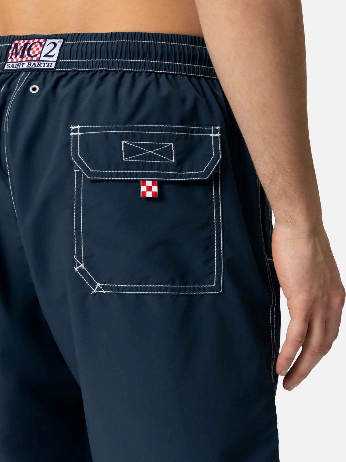 MC2 SAINT BARTH Costume da bagno Uomo  PATMOS LONG 00203H Blu gioboutiqueweb
