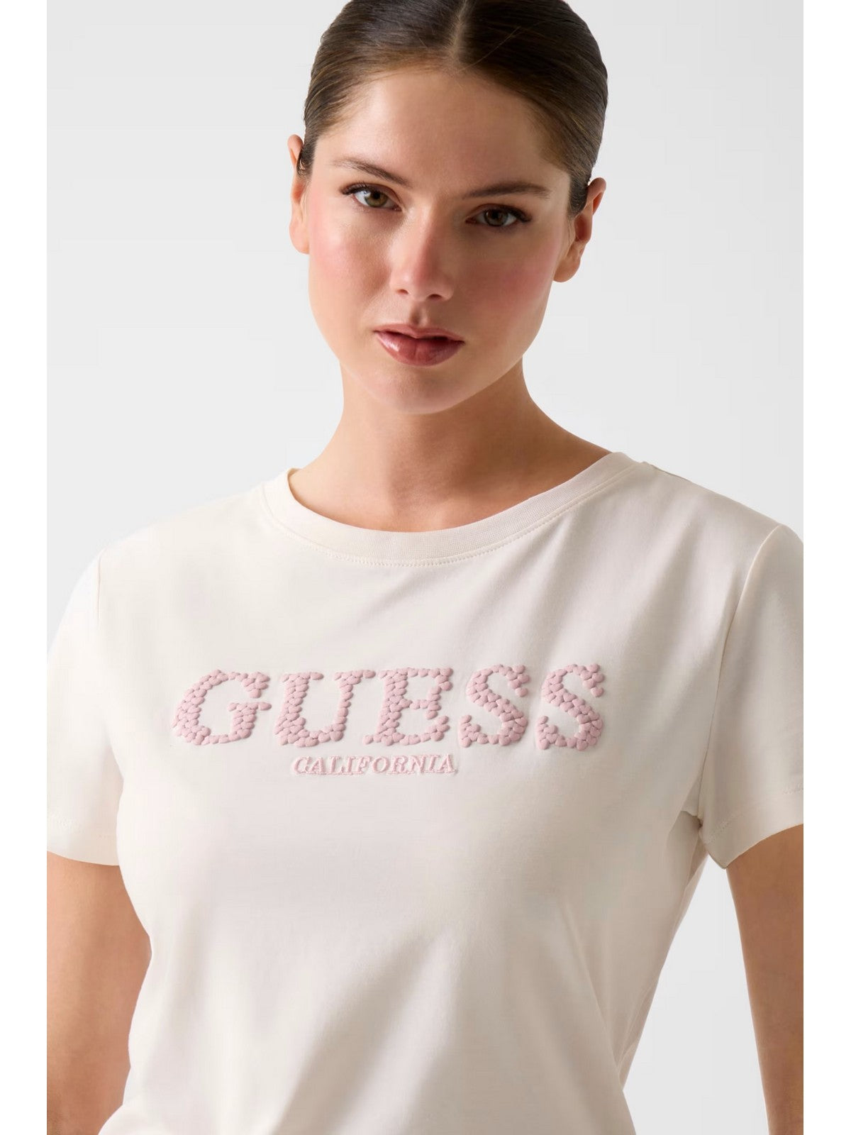 GUESS SPORT T-shirt Donna GIUDITTA CN SS T-SHIRT V6RI11 J1314 G012 CREAM WHITE gioboutiqueweb