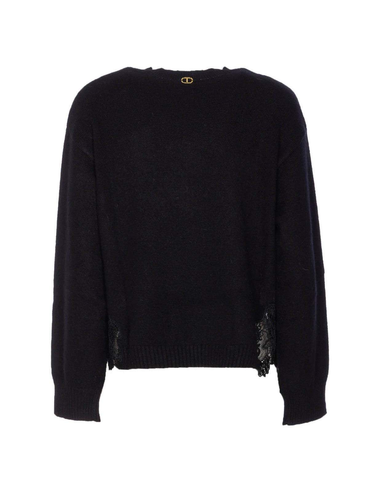 TWINSET Maglione Donna MIX ANGORA & LACE 252TT3381 00006 Nero gioboutiqueweb