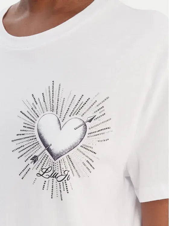 LIU JO WHITE T-shirt Donna  WA6163JS904 P9689 Bco cupid LiuJo gioboutiqueweb