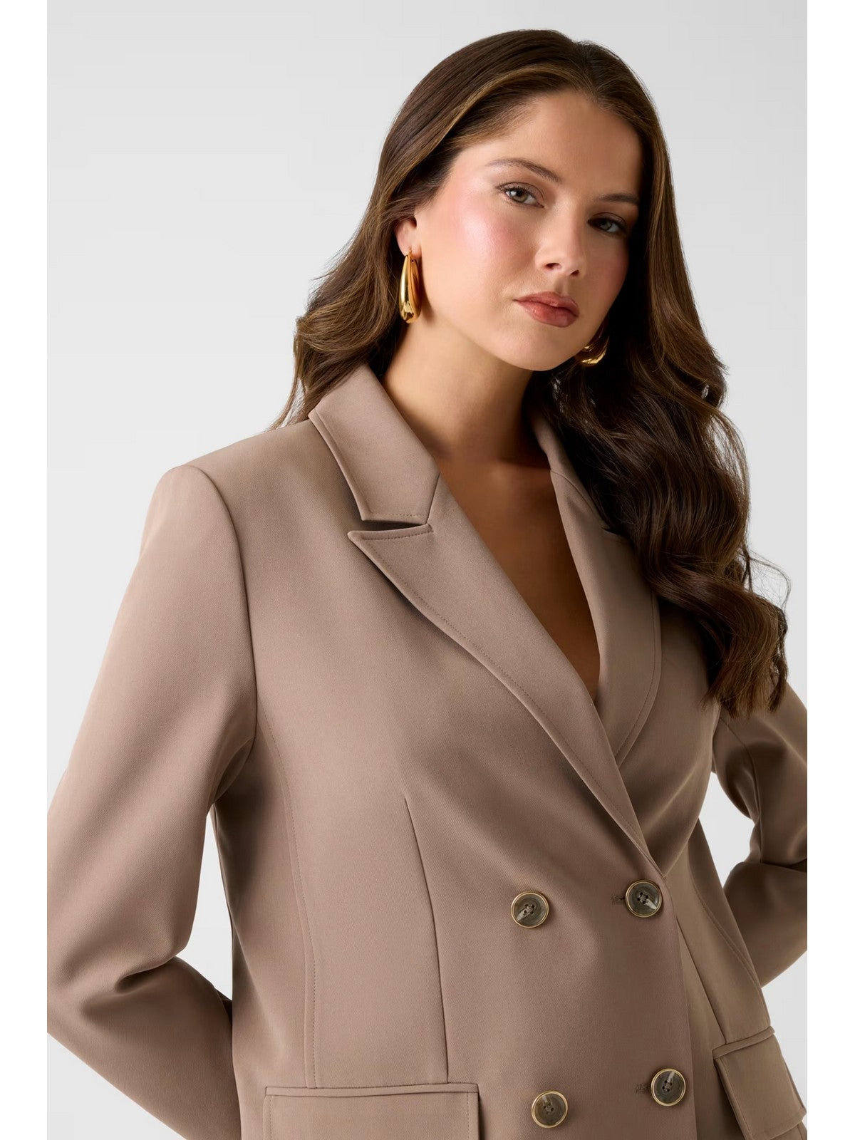 GUESS Giacca Donna NAUSICA DOUBLE BREAST BLAZER W6RN44 WH9Y2 G1EC WALNUT SHELL