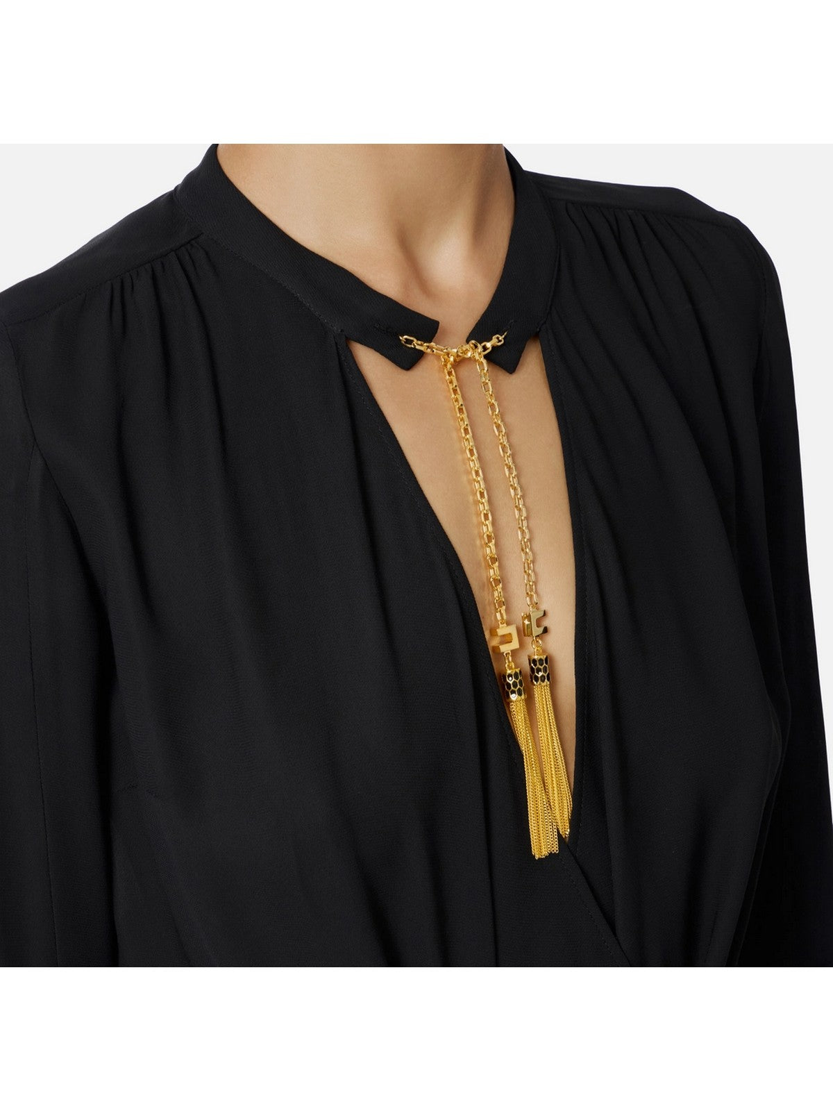 ELISABETTA FRANCHI Camicia Donna  CB00557E2 110 Nero gioboutiqueweb