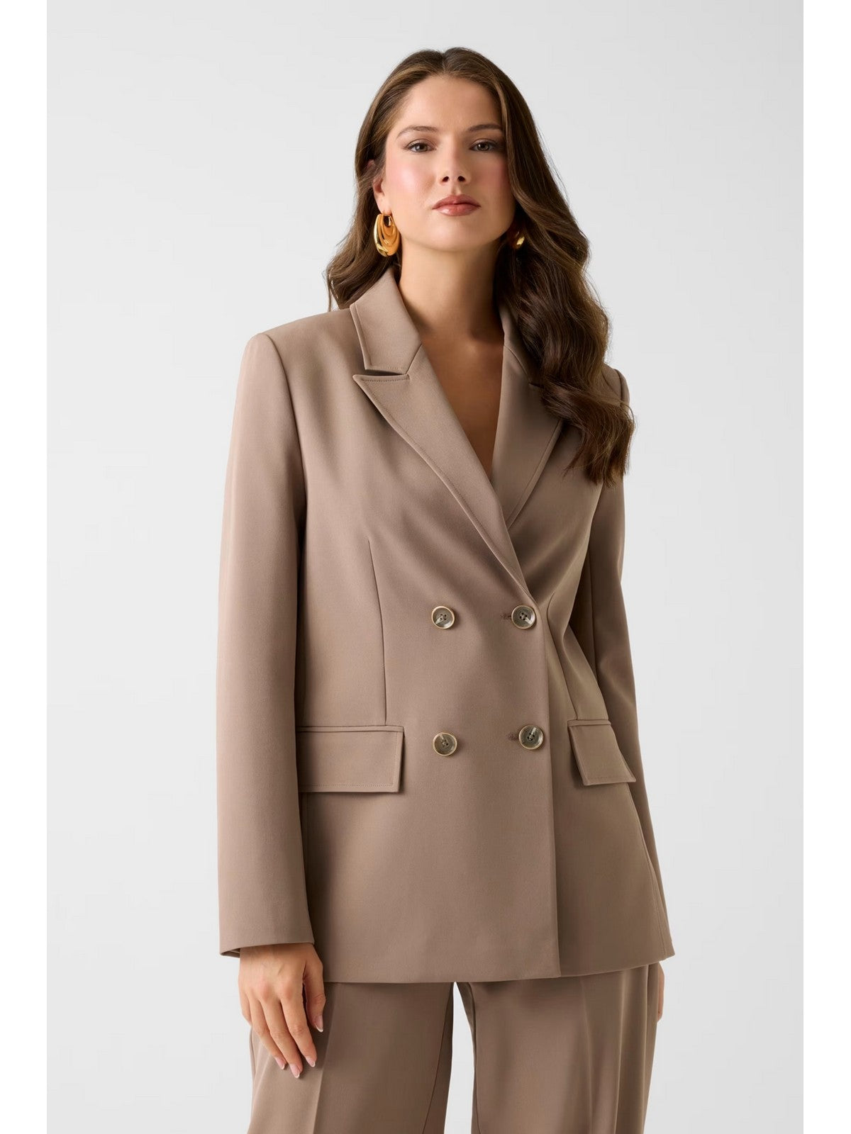 GUESS Giacca Donna NAUSICA DOUBLE BREAST BLAZER W6RN44 WH9Y2 G1EC WALNUT SHELL