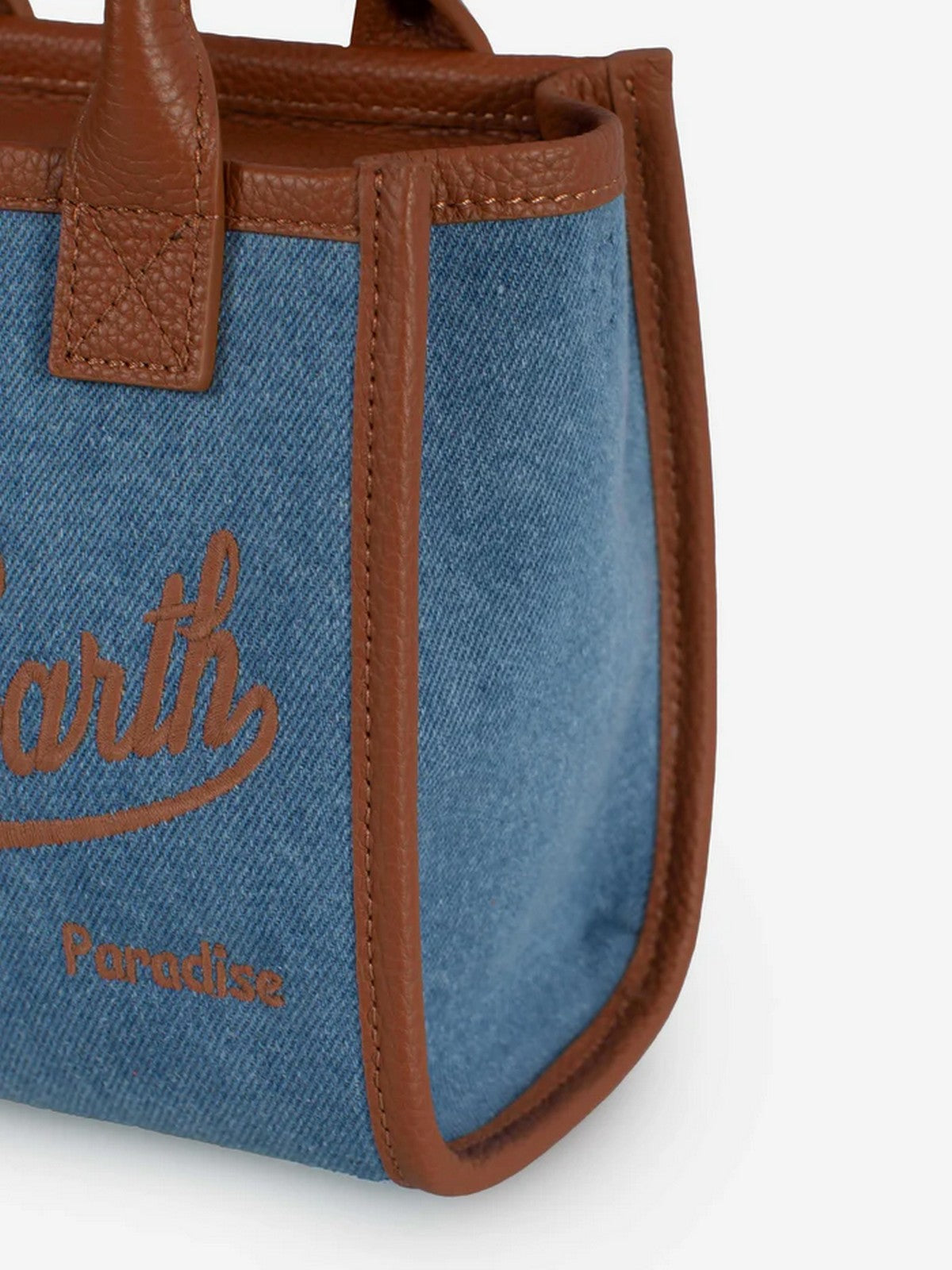 MC2 SAINT BARTH Borsa Donna  VANITY BAG MINI 01515L DENIM GRAIN LEATHER 19 EMB gioboutiqueweb