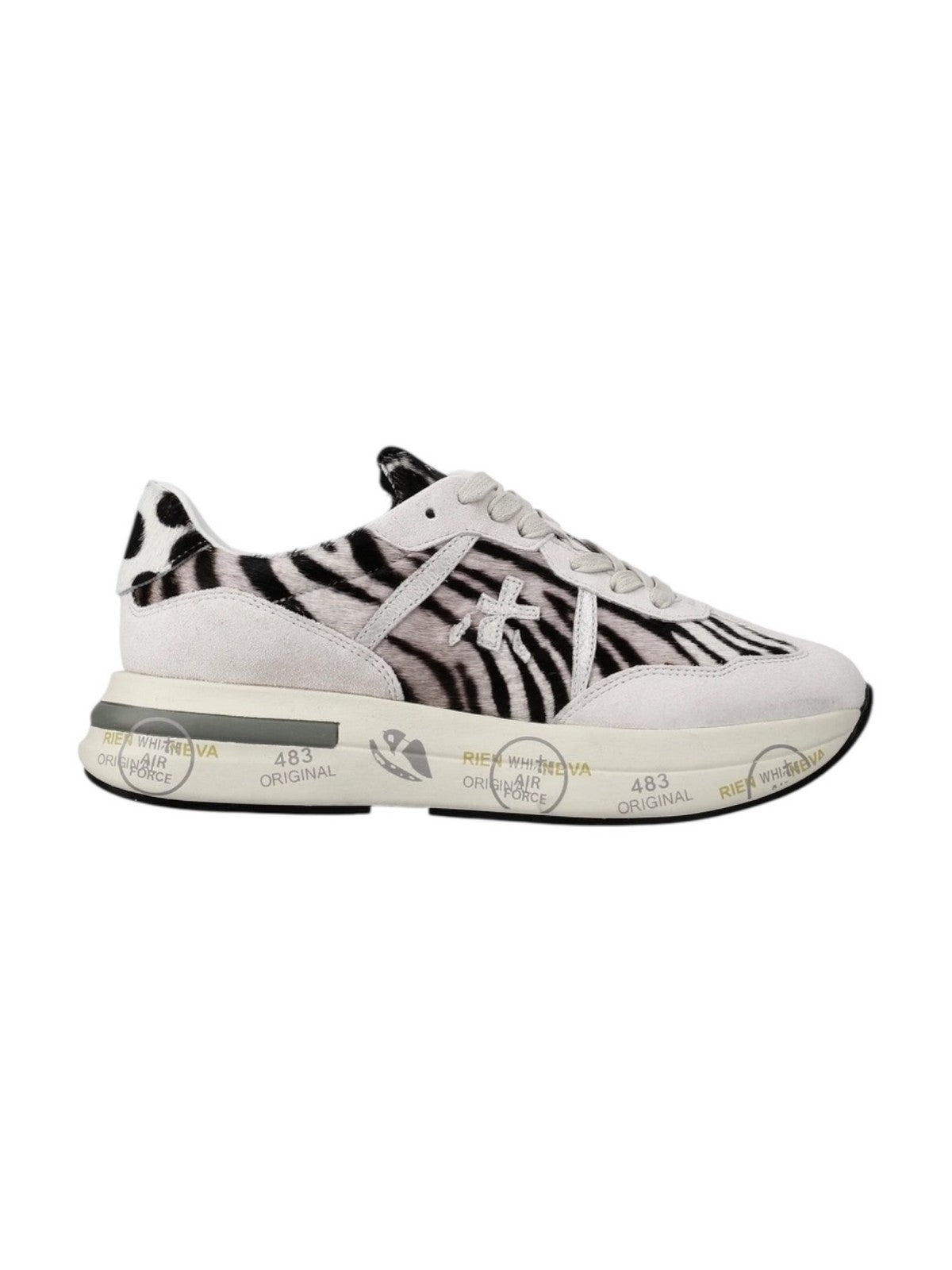 PREMIATA Sneaker Donna  CASSIE VAR 7677 ANIMALIER ZEBRA/GREY