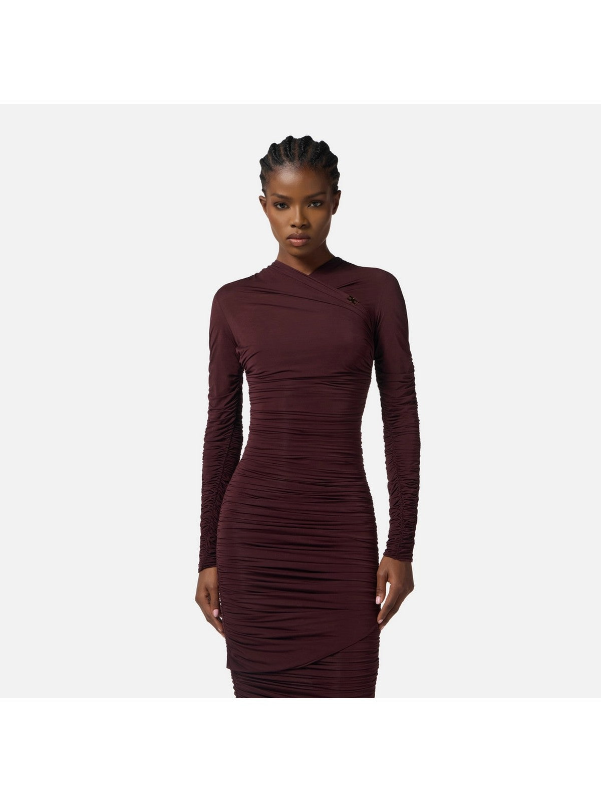 ELISABETTA FRANCHI Abito Donna  AB88857E2 EA4 MERLOT gioboutiqueweb