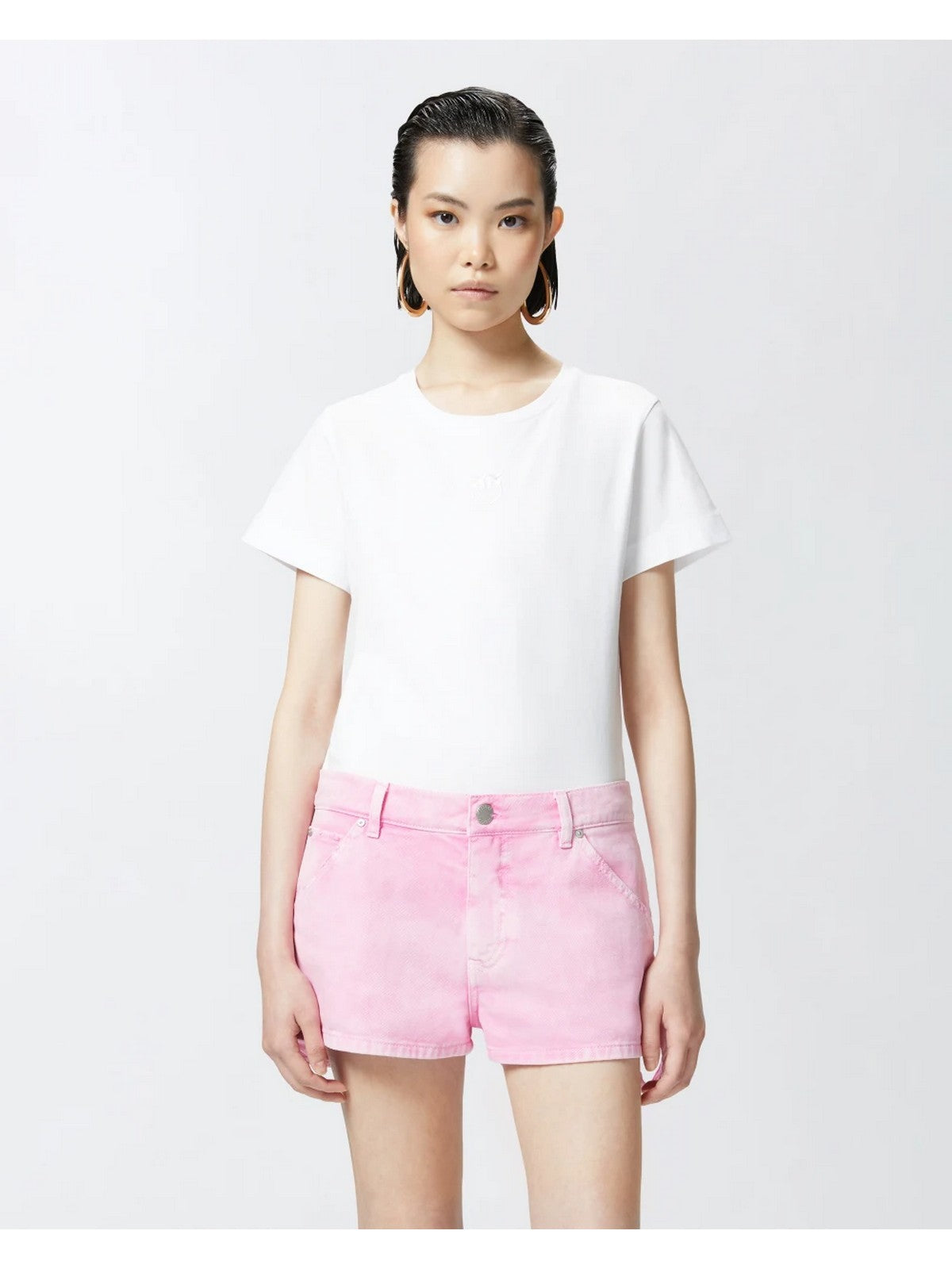 PINKO T-shirt Donna BUSSOLOTTO T-SHIRT JERSEY LOGO 100355-A2HN Z04 Bianco gioboutiqueweb