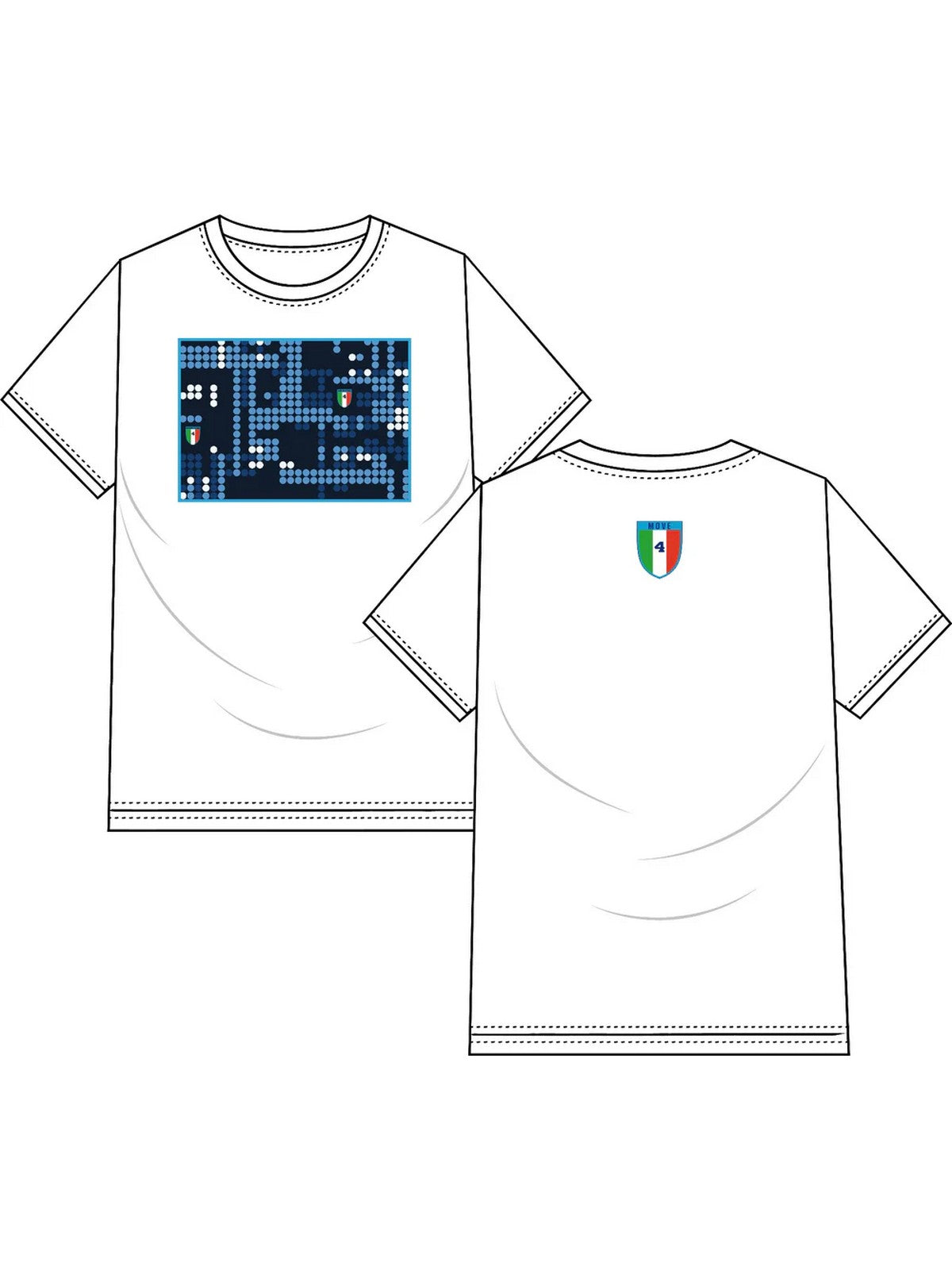 MOVE be different T-shirt Uomo  T-SHIRT NAPOLI 04 PIXEL BIANCO