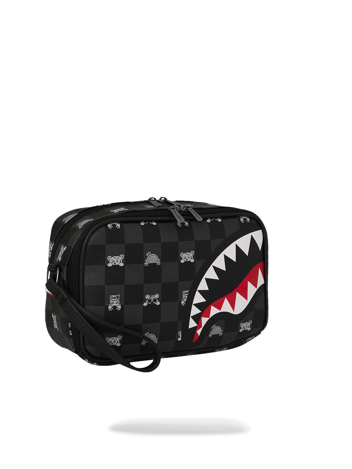 SPRAYGROUND Pochette Unisex adulto GRAY PEEKING CHARACTER CHECK TOILETRY BRICK 910B8914NSZ Nero gioboutiqueweb
