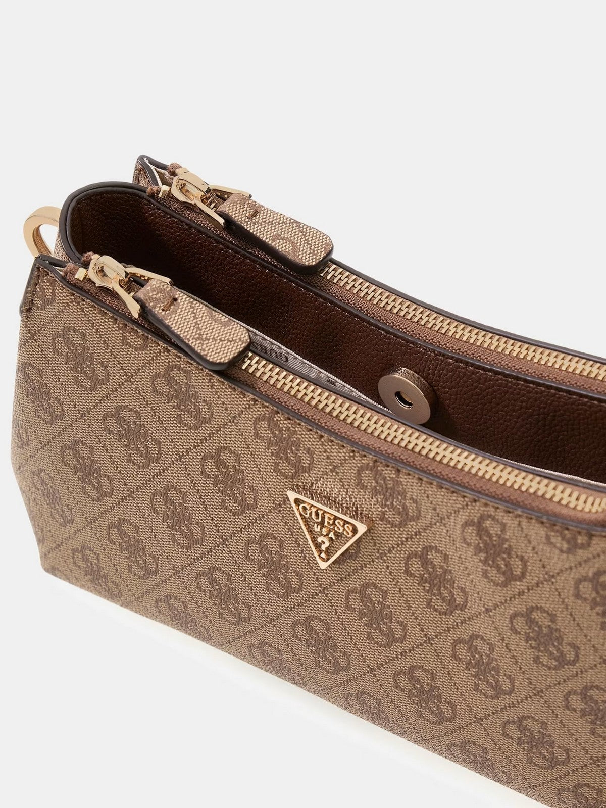 GUESS Borsa Donna NOELLE II 3 COMP SHLDR XBODY HWBG96 72730 LGW LATTE LOGO/BROWN gioboutiqueweb