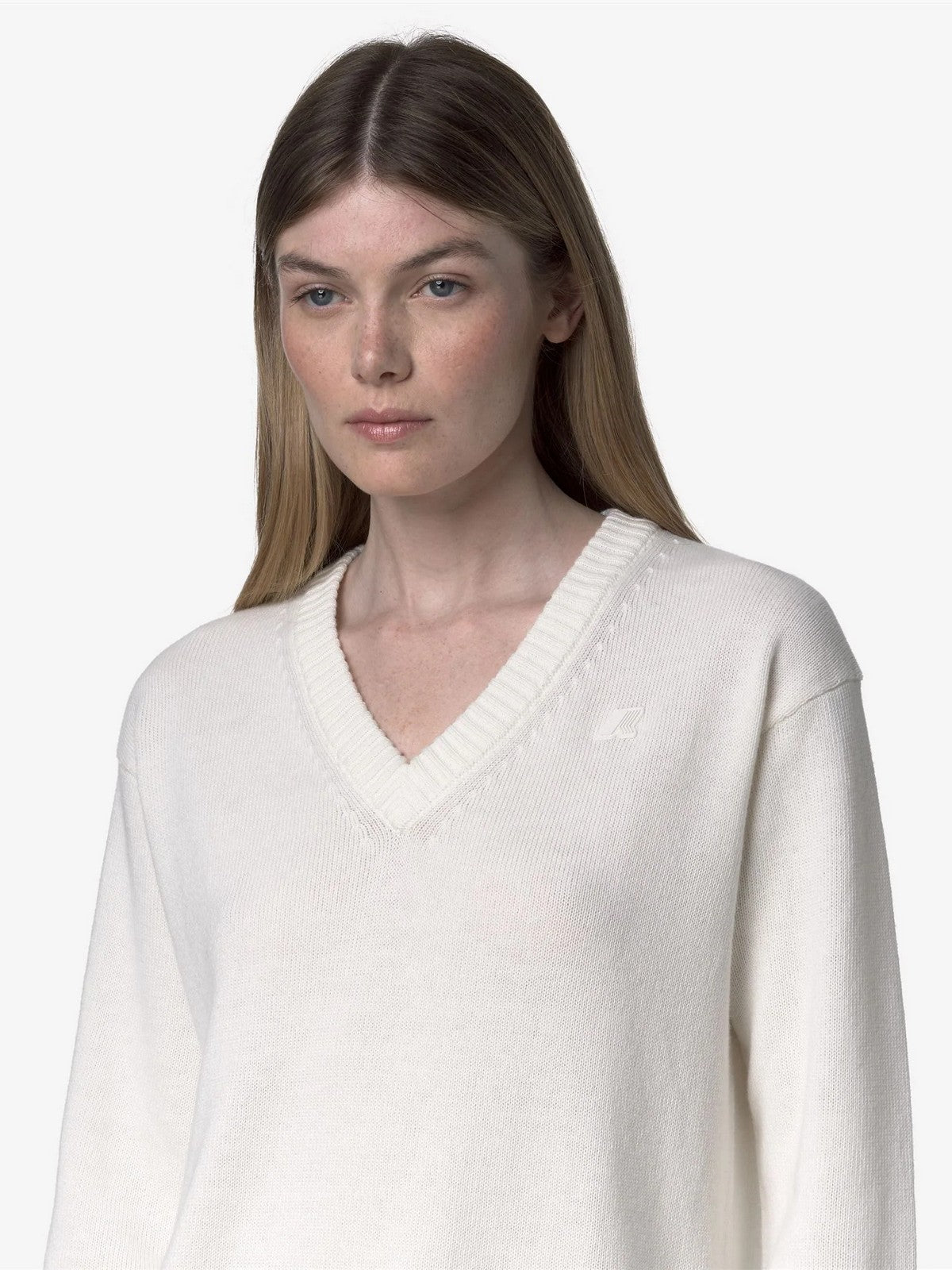K-WAY Maglione Donna ADINE COTTON CASHMERE K4125RW X42 WHITE GARDENIA