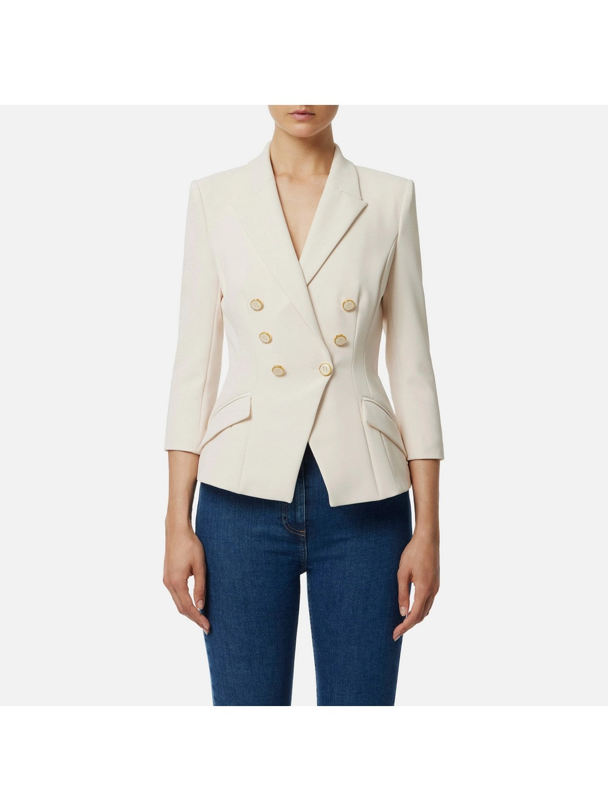 ELISABETTA FRANCHI Giacca Donna  GI17456E2 DZ9 MILK gioboutiqueweb