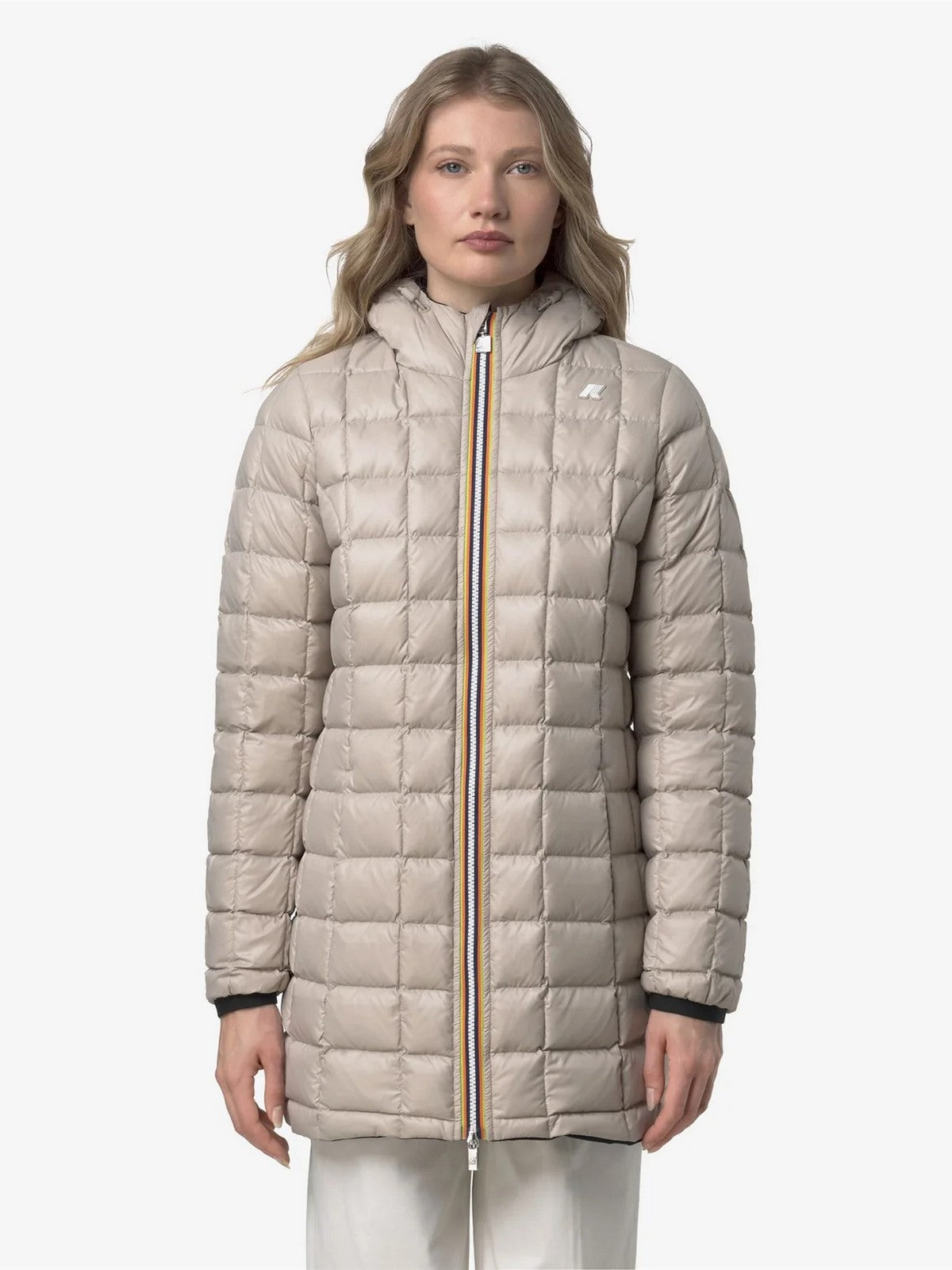 K-WAY Giubbino Donna DENISE ST THERMO DOUBLE K8134CW BC9 Black Pure - Beige C gioboutiqueweb