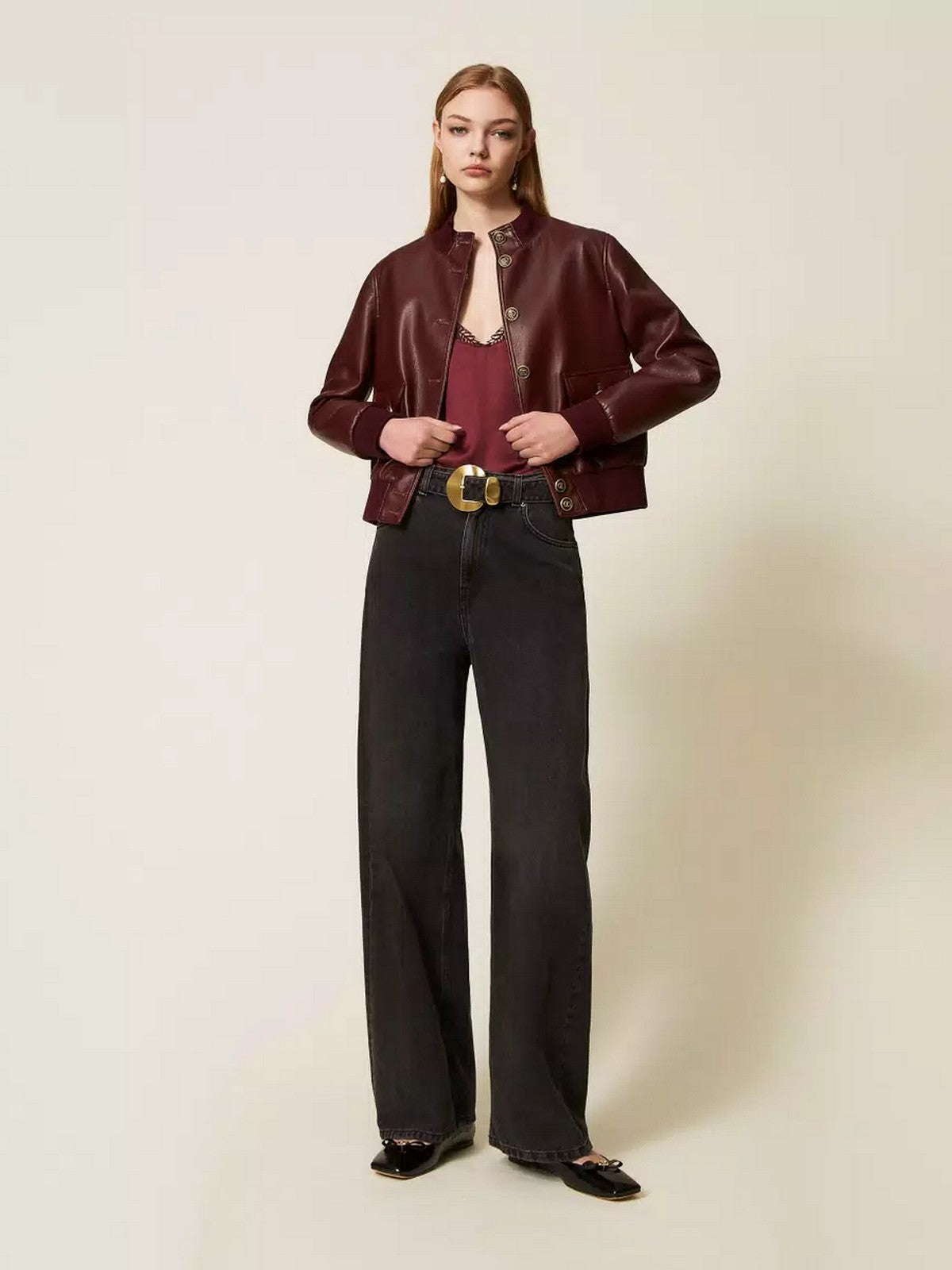 TWINSET Giubbino Donna SOFT COATED 252TP2232 05609 WINETASTING gioboutiqueweb