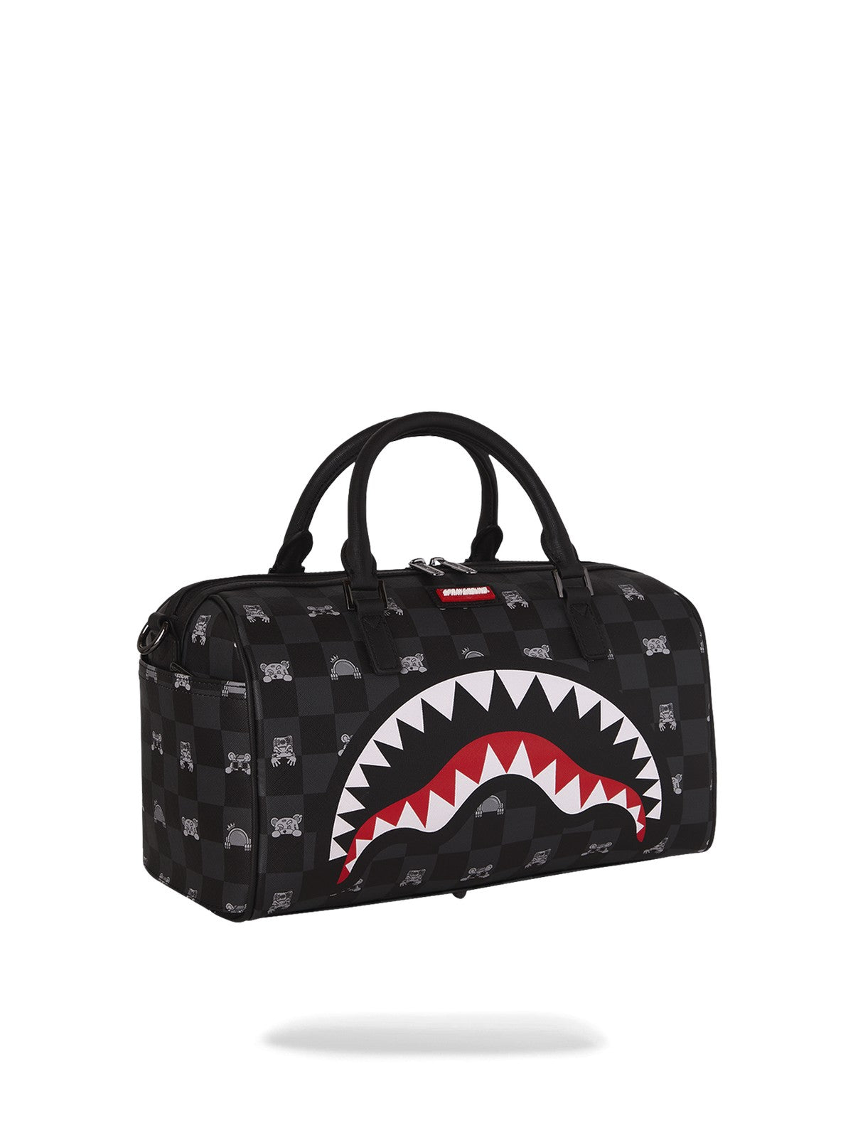 SPRAYGROUND Borsa Unisex adulto GRAY PEEKING CHARACTER CHECK MINI DUFFLE 910D8911NSZ Nero gioboutiqueweb