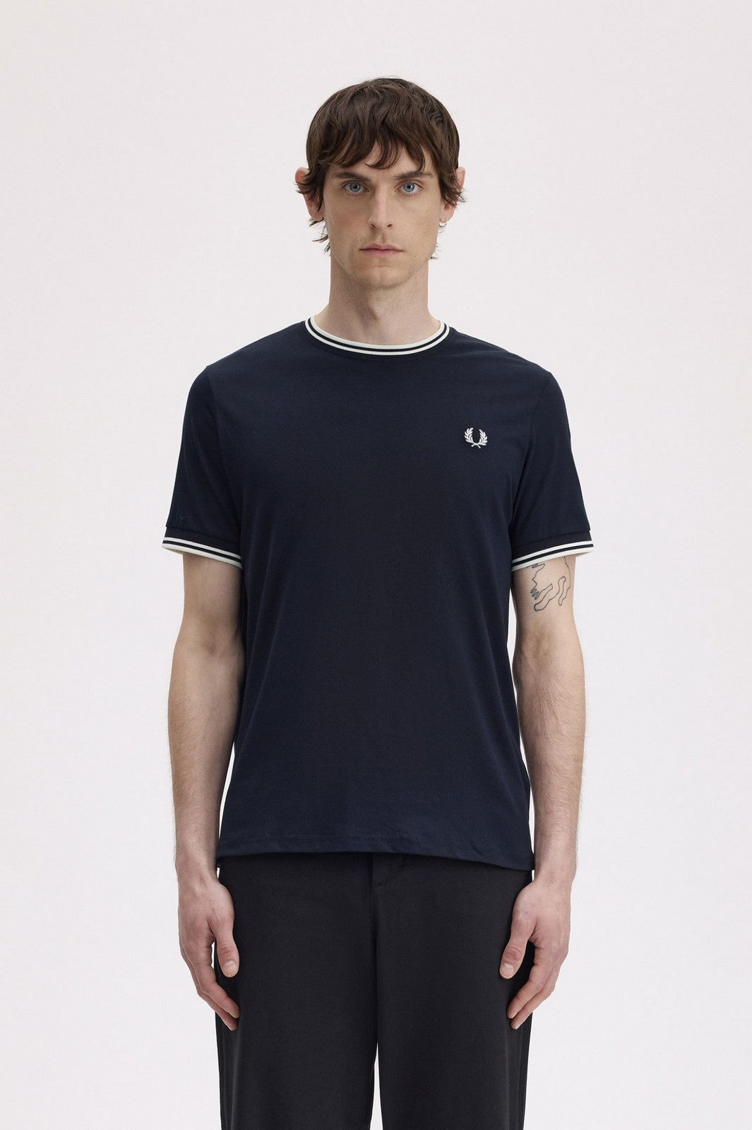 FRED PERRY T-shirt Uomo FP TWIN TIPPED T-SHIRT FP-M1588V-57 795 NAVY gioboutiqueweb