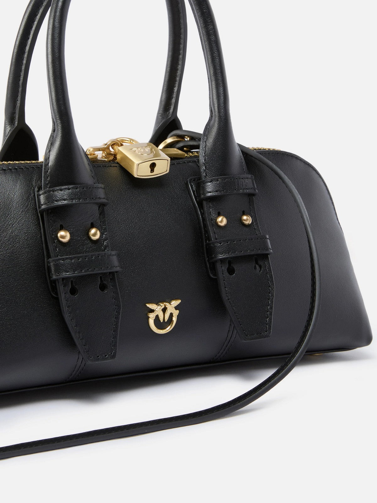 PINKO Borsa Donna BOWLING BAG HORIZONTAL 105334-A0QO Z99V NERO LIMUSINE-MATT GOLD gioboutiqueweb