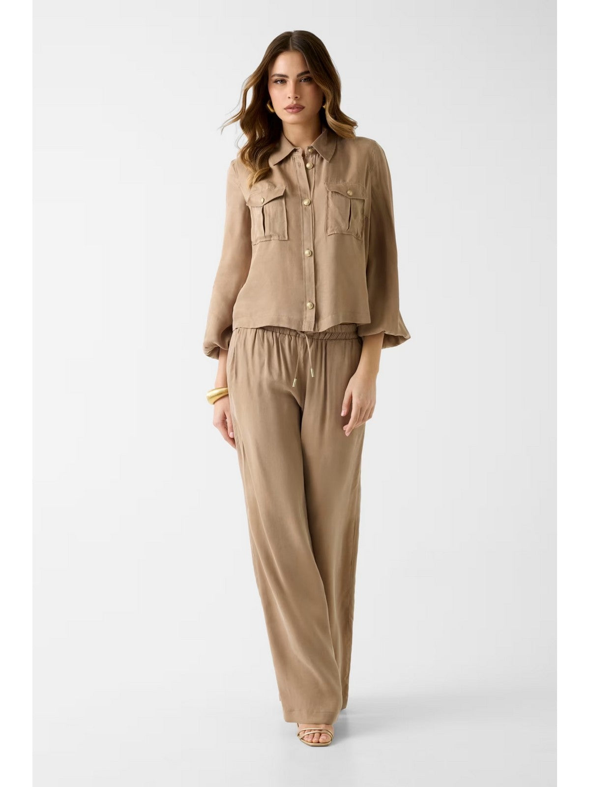 GUESS Pantalone Donna DALIA FLUID JOGGER PANT W6GB07 W1781 G1DQ WET SAND