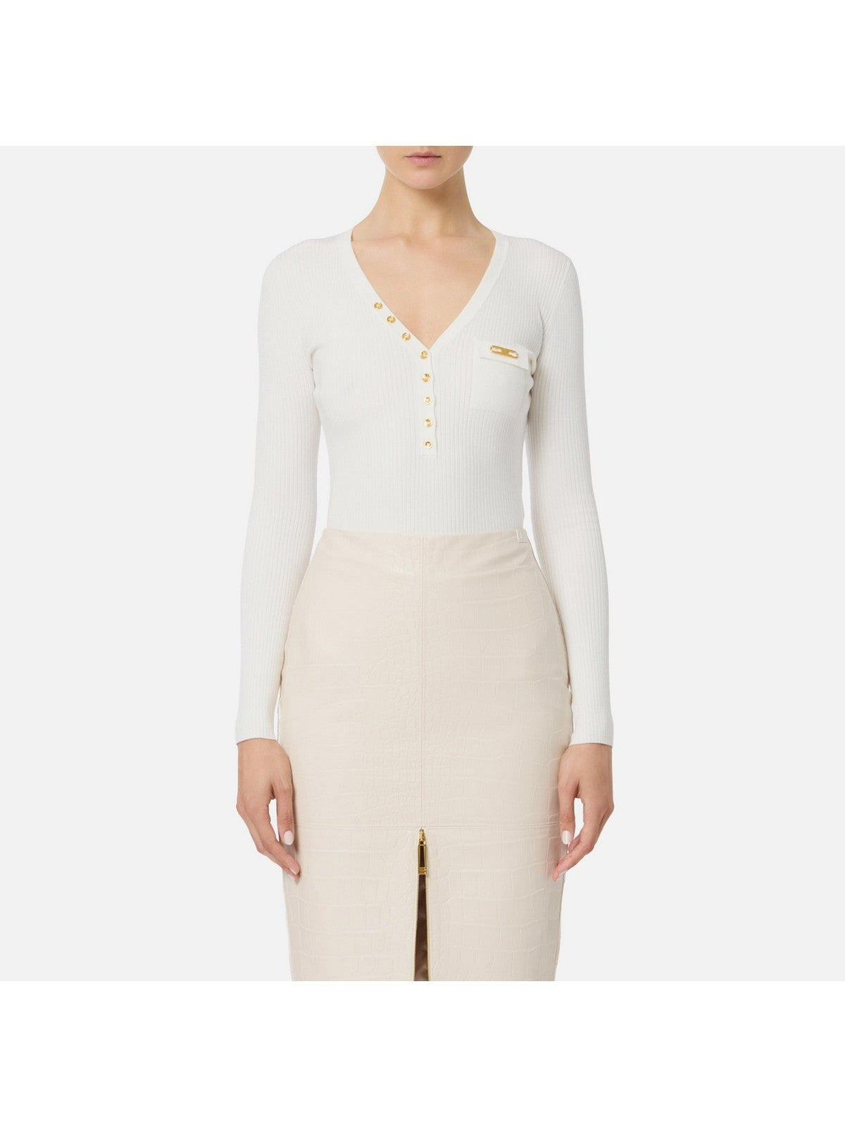 ELISABETTA FRANCHI Maglia Donna  MK12B56E2 360 Avorio gioboutiqueweb