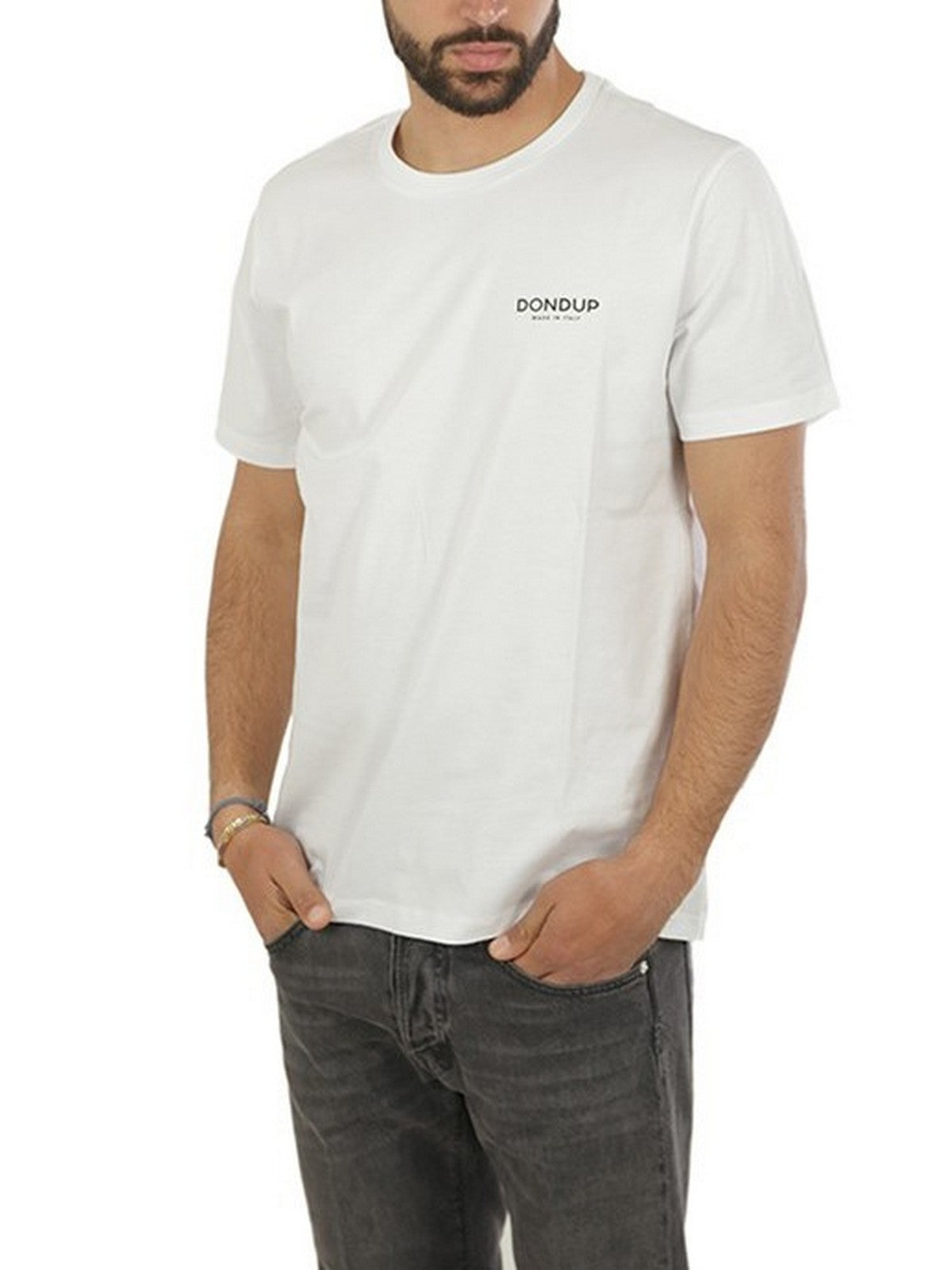 DONDUP T-Shirt e Polo Uomo  US198 JF0309U HN5 000 Bianco gioboutiqueweb