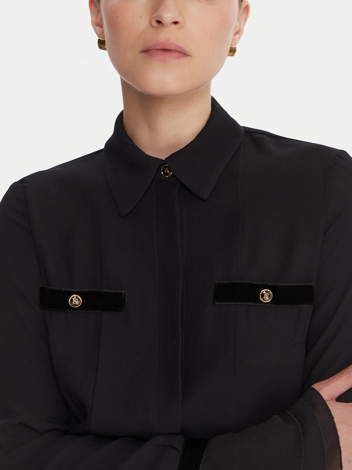 ELISABETTA FRANCHI Camicia Donna  CA13157E2 110 Nero