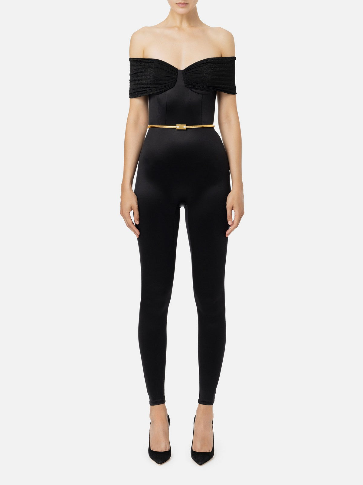 ELISABETTA FRANCHI Tuta Donna  TU01847E2 110 Nero gioboutiqueweb