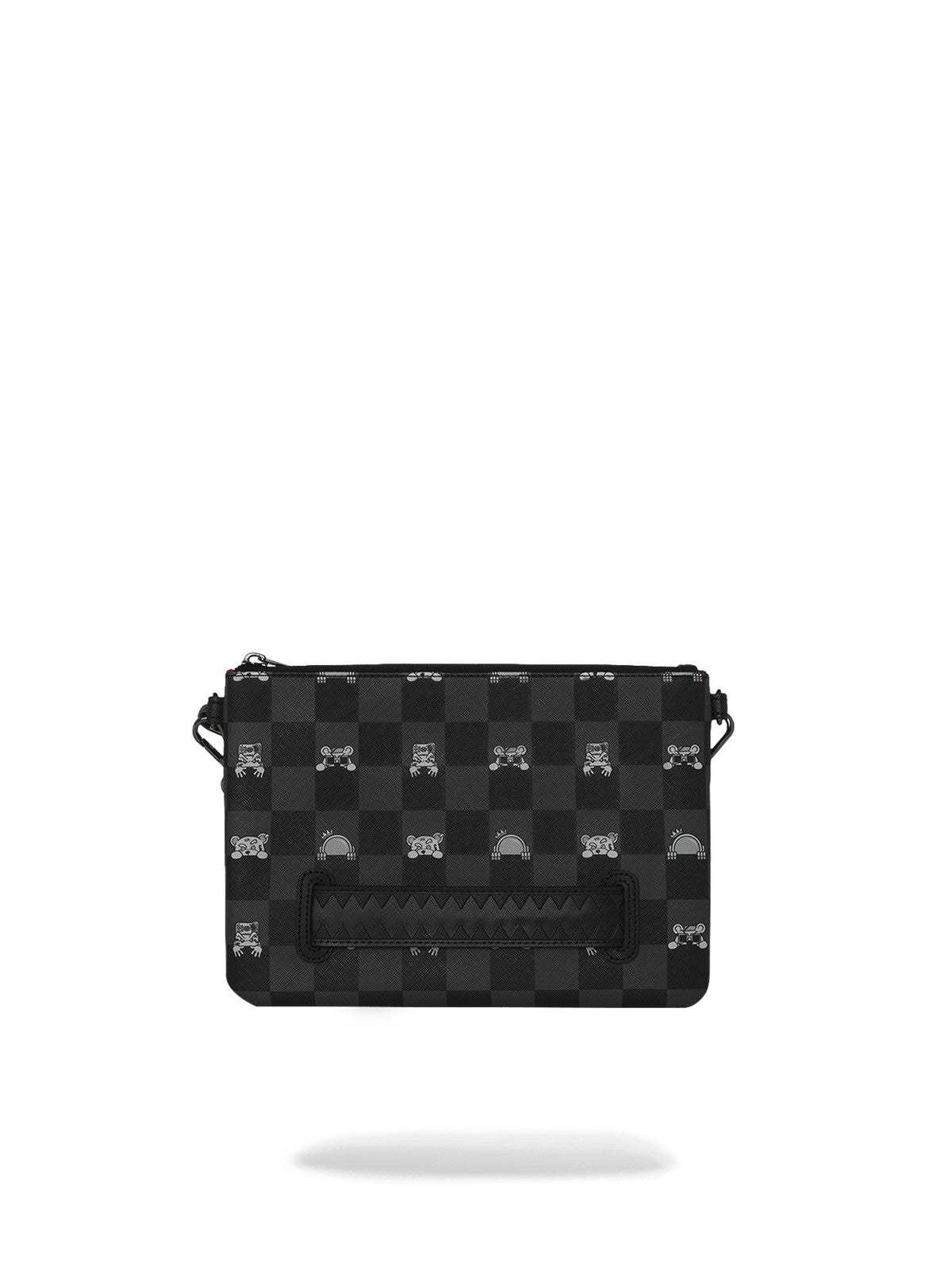SPRAYGROUND Pochette Unisex adulto GRAY PEEKING CHARACTER CHECK CROSSBODY POUCHETTE 910B8915NSZ Nero