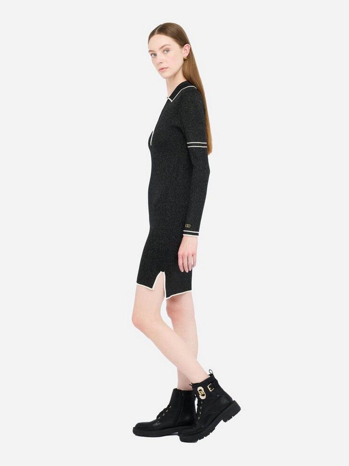 LIU JO SPORT Abito Donna  TF5028MS49I A4345 Nero lux/bco latte