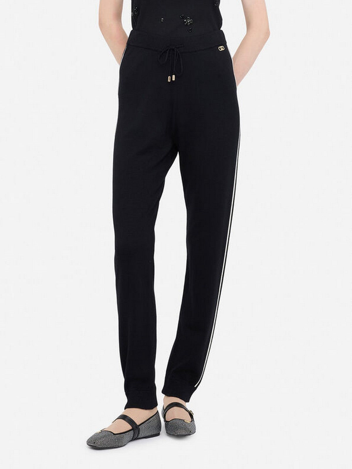 LIU JO SPORT Pantalone Donna  TF5029MS49I 03N66 Nero/bianco latte