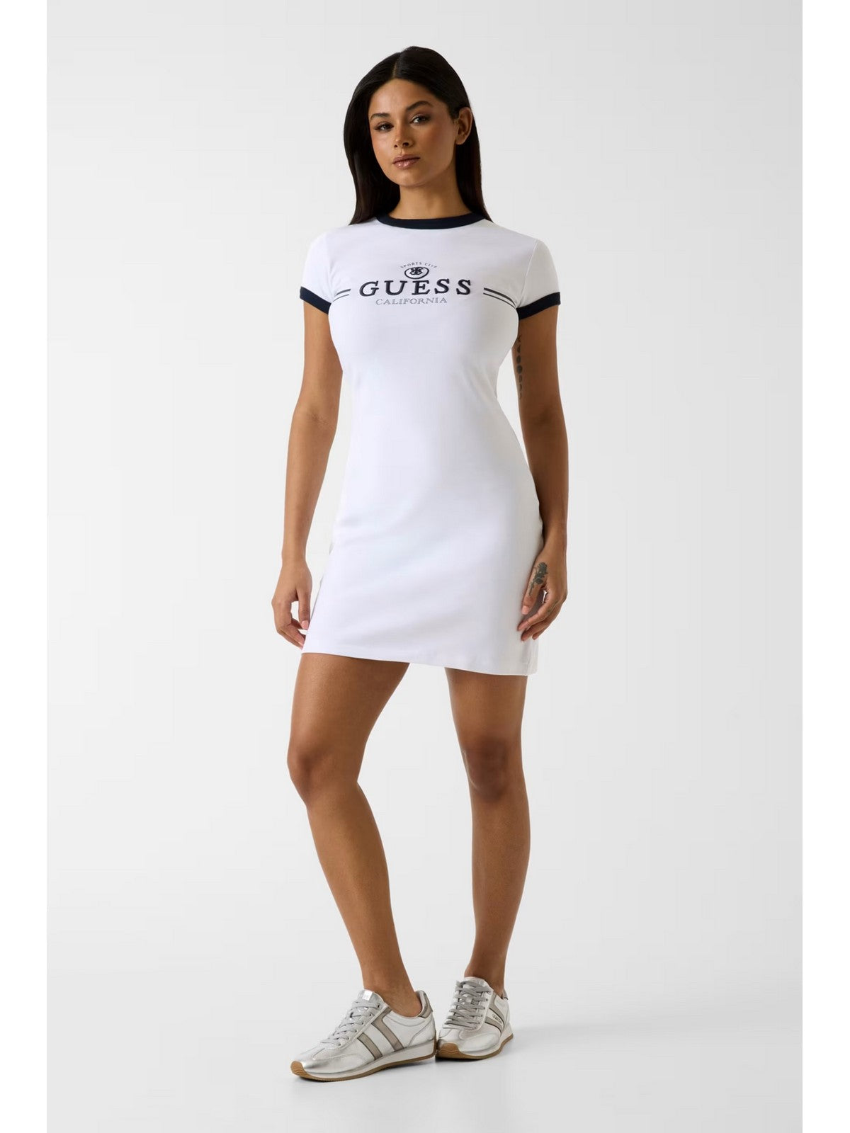 GUESS SPORT Abito Donna MILA SS SHORT DRESS V6GK05 K2988 G011 PURE WHITE