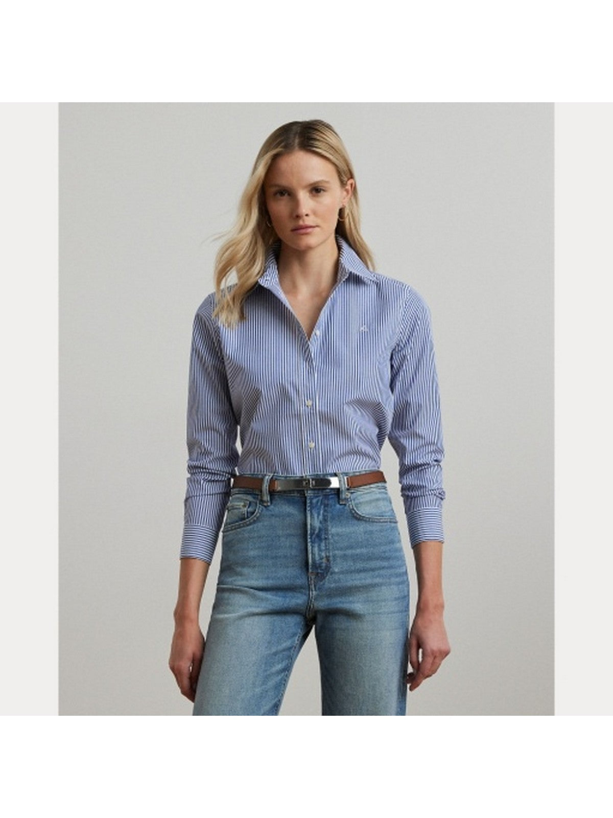 LAUREN RALPH LAUREN Camicia Donna JAMELKO 200859048 001 BLUE/WHITE gioboutiqueweb