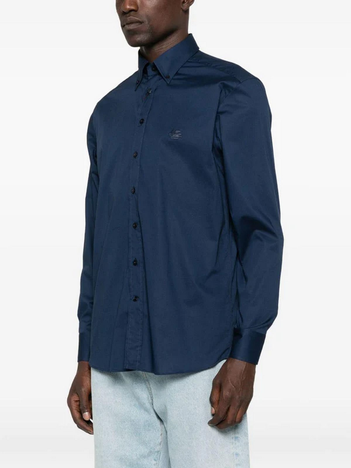 ETRO Camicia Uomo SHIRT ROMA LOGO BD MRIB0004 AV607 B0339 Blu
