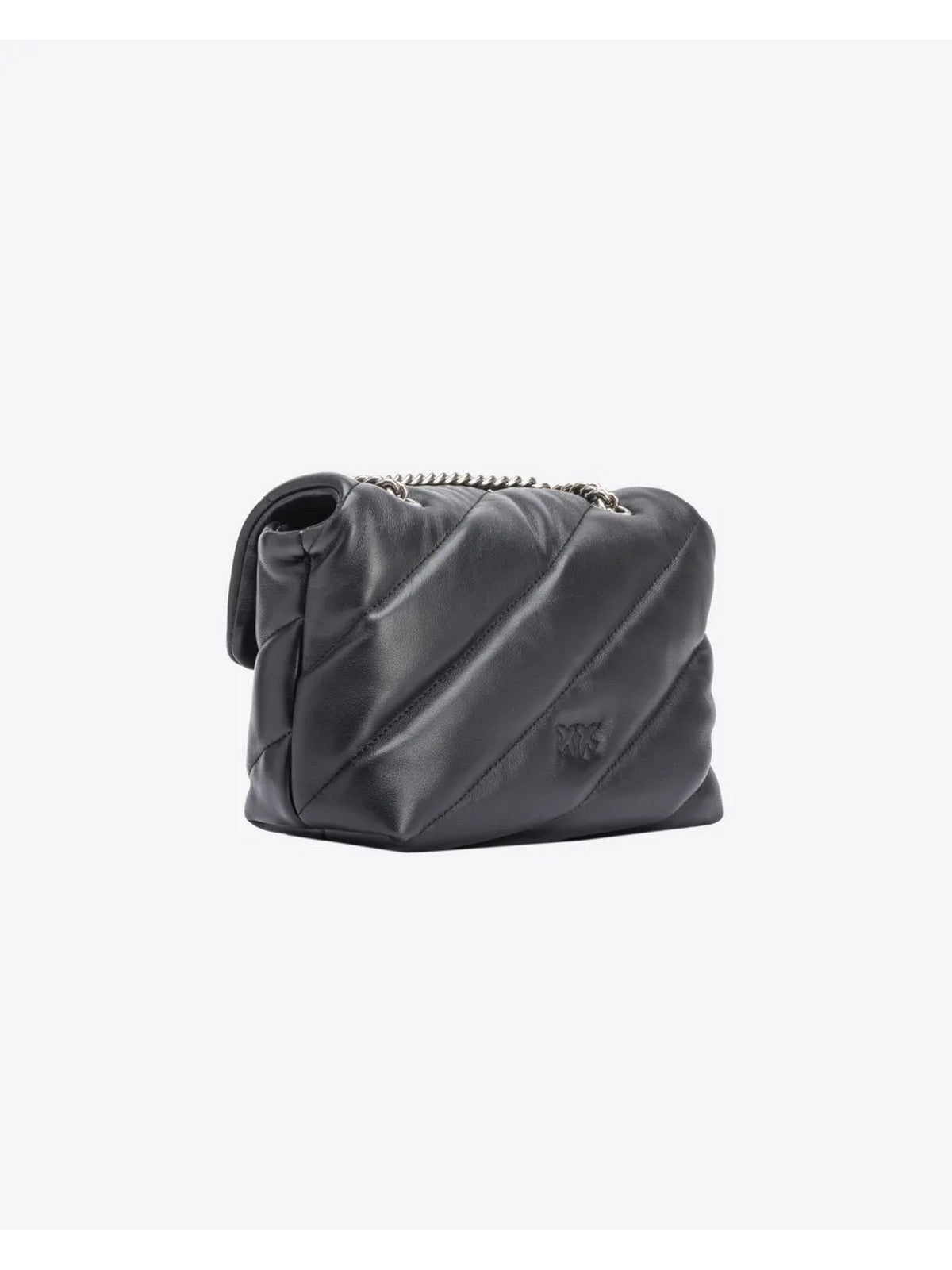 PINKO Borsa Donna Love Puff Mini Cl Sheep Nappa 100039-A0F2 Z99O NERO-OLD SILVER gioboutiqueweb