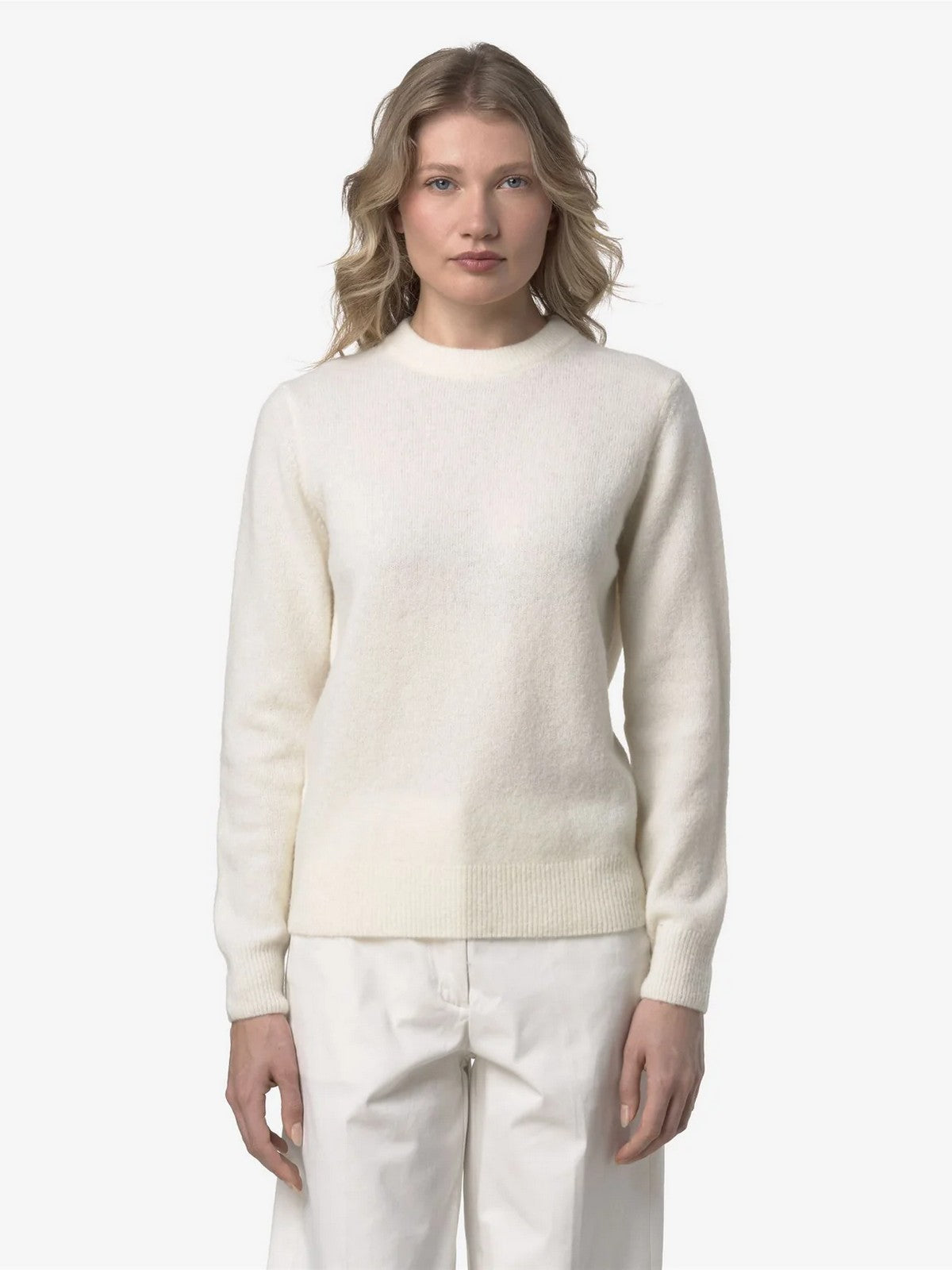 K-WAY Maglione Donna CLARISSE WOOL STRETCH K4138MW X42 WHITE GARDENIA