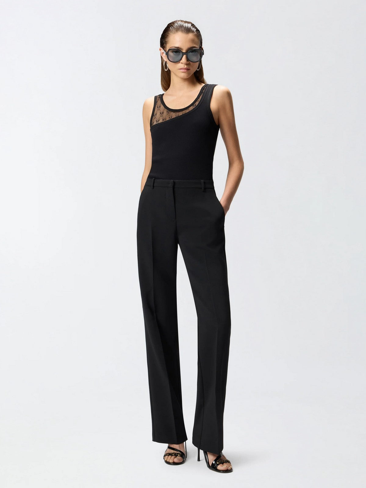 PINKO Canotta Donna CUPBOARD CANOTTA 106461-A362 Z99 NERO LIMOUSINE gioboutiqueweb