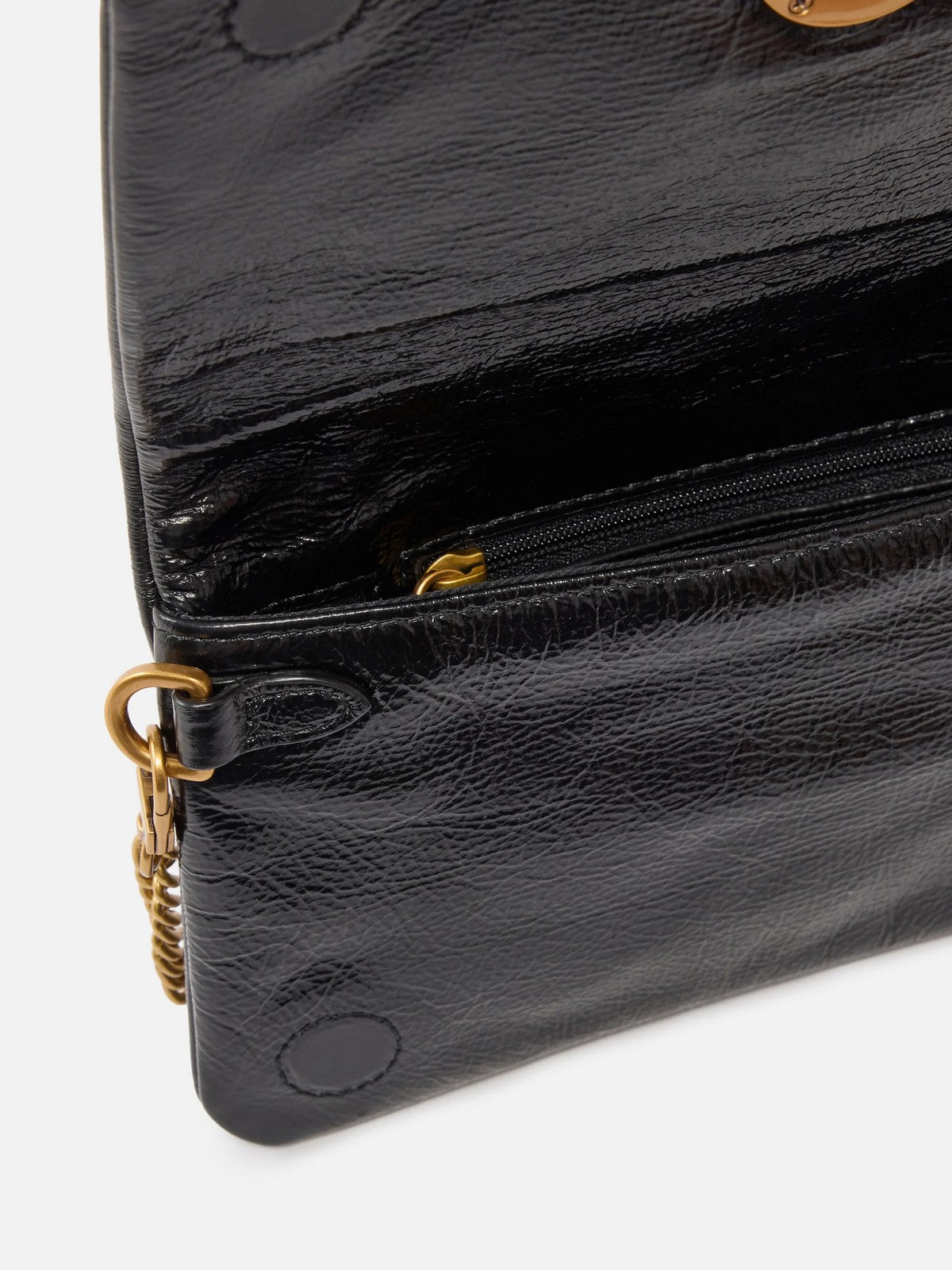 PINKO Borsa Donna CLICK SOFT HORIZONTAL MINI SHI 106023-A315 Z99Q NERO-ANTIQUE GOLD gioboutiqueweb