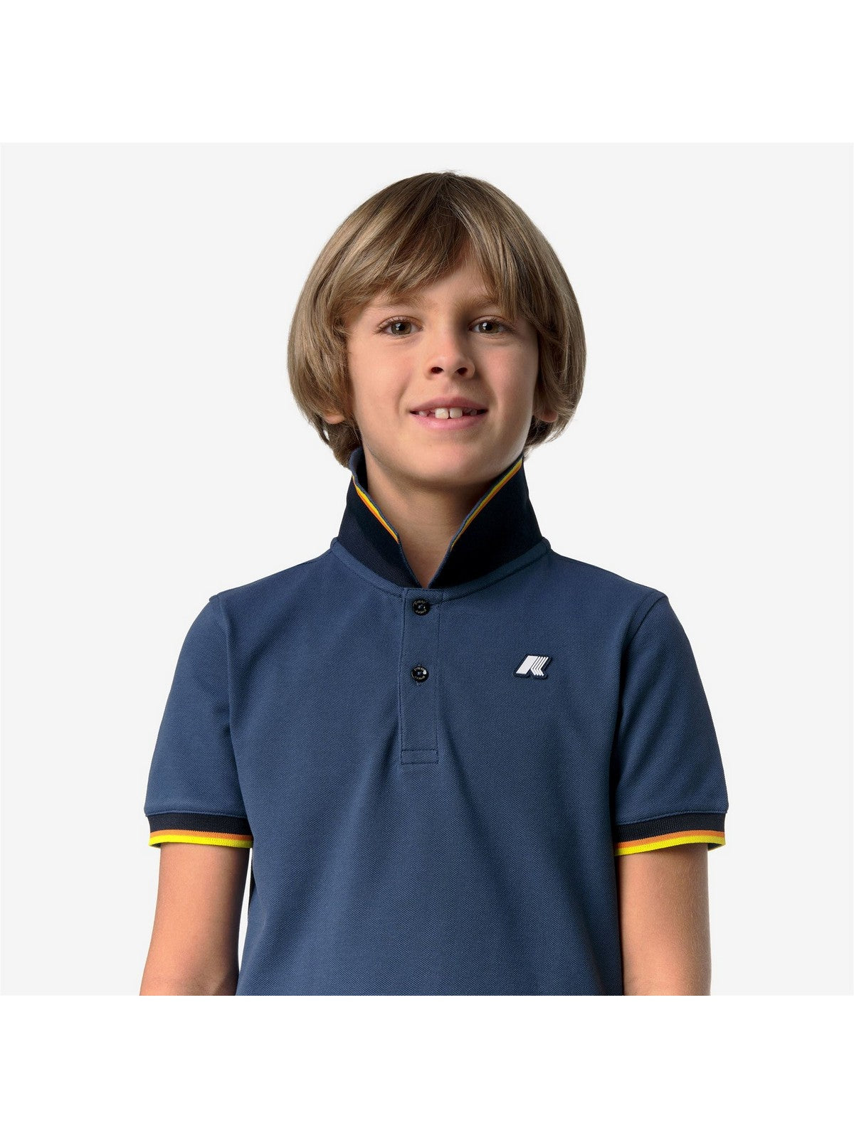 K-WAY KIDS Polo Bambini e ragazzi P. VINCENT PIQUE K6126LW B67 Blue Insignia