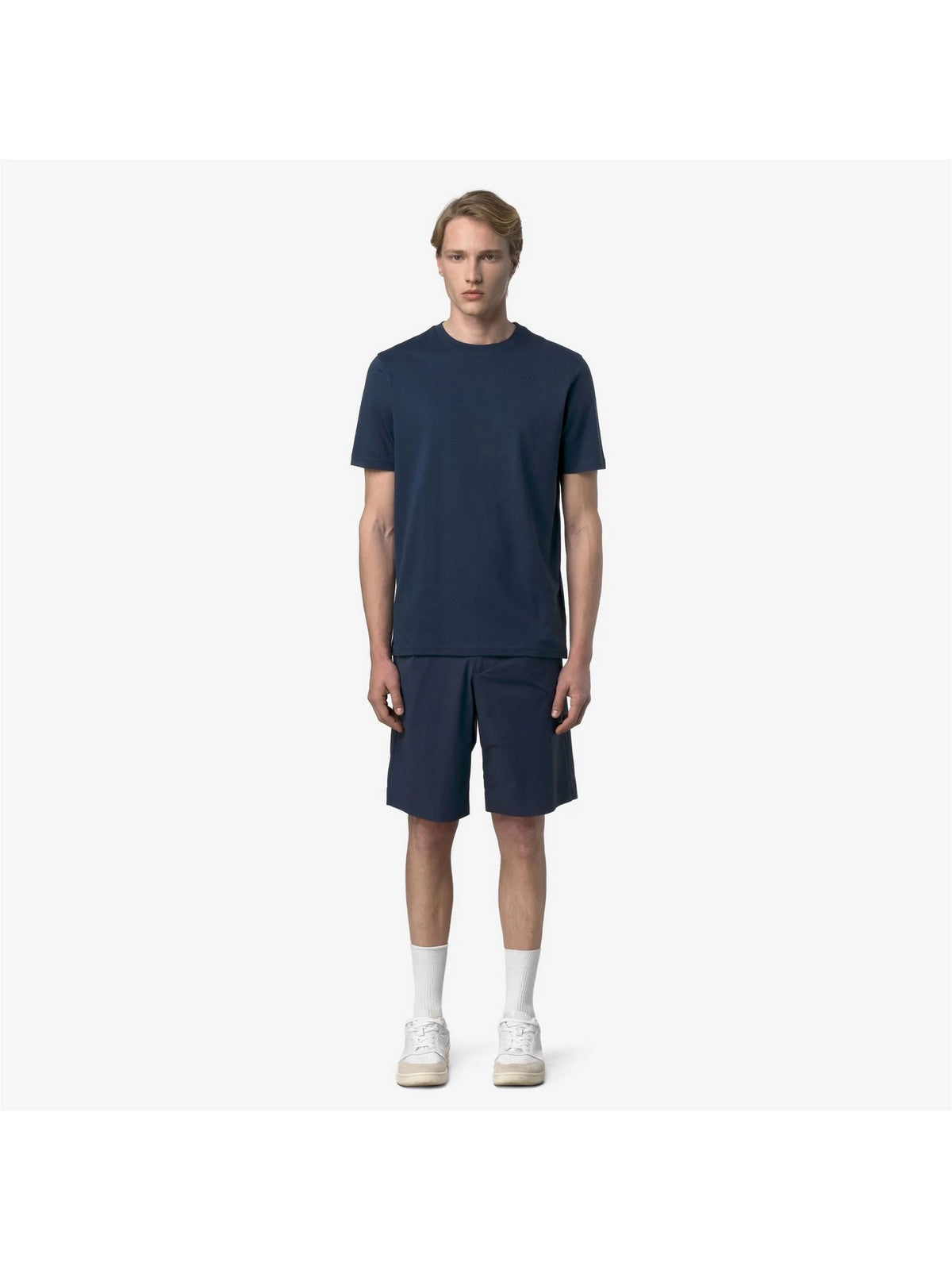 K-WAY T-shirt Uomo ODOM JERSEY MICRO LETTERING K81489W B67 Blue Insignia