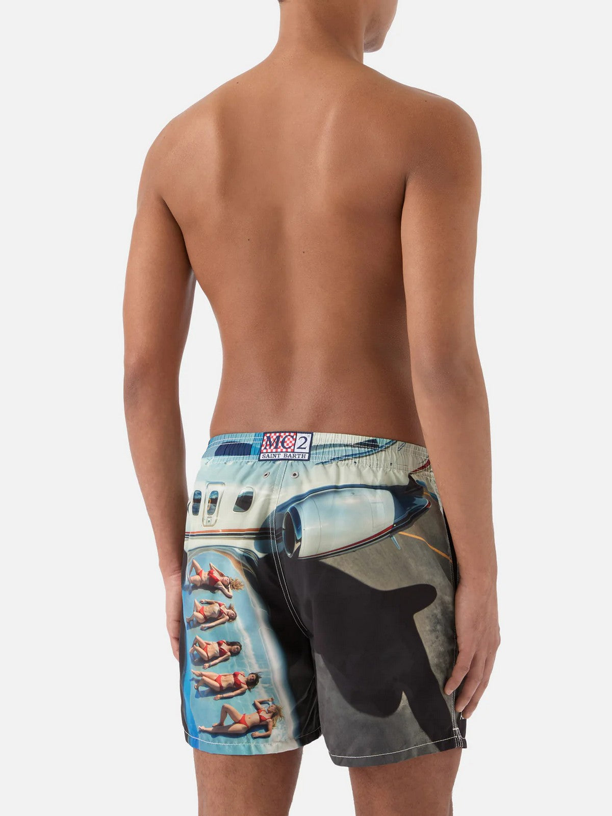 MC2 SAINT BARTH Costume da bagno Uomo  GUSTAVIA PLACED PRINT 01718L RD SB AIRLINES 01