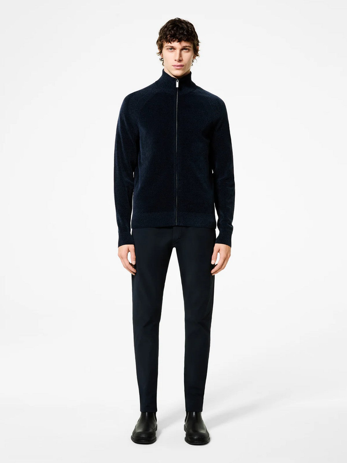 RRD Cardigan Uomo velvet full zip knit W25134 60 60 BLUE BLACK gioboutiqueweb