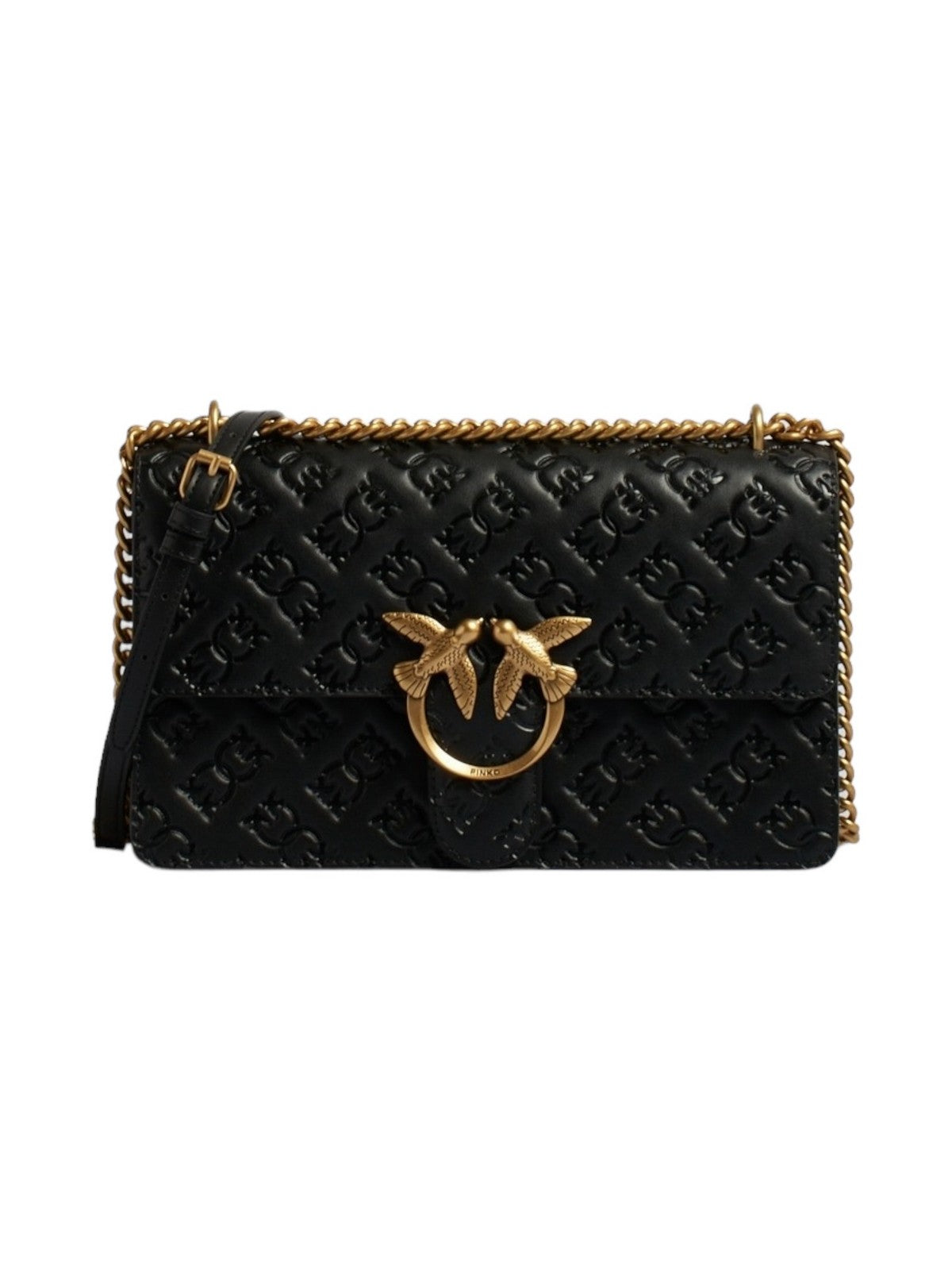 PINKO Borsa Donna Love One Classic Dc Vitello Se 100941-A1YB Z99Q Nero gioboutiqueweb